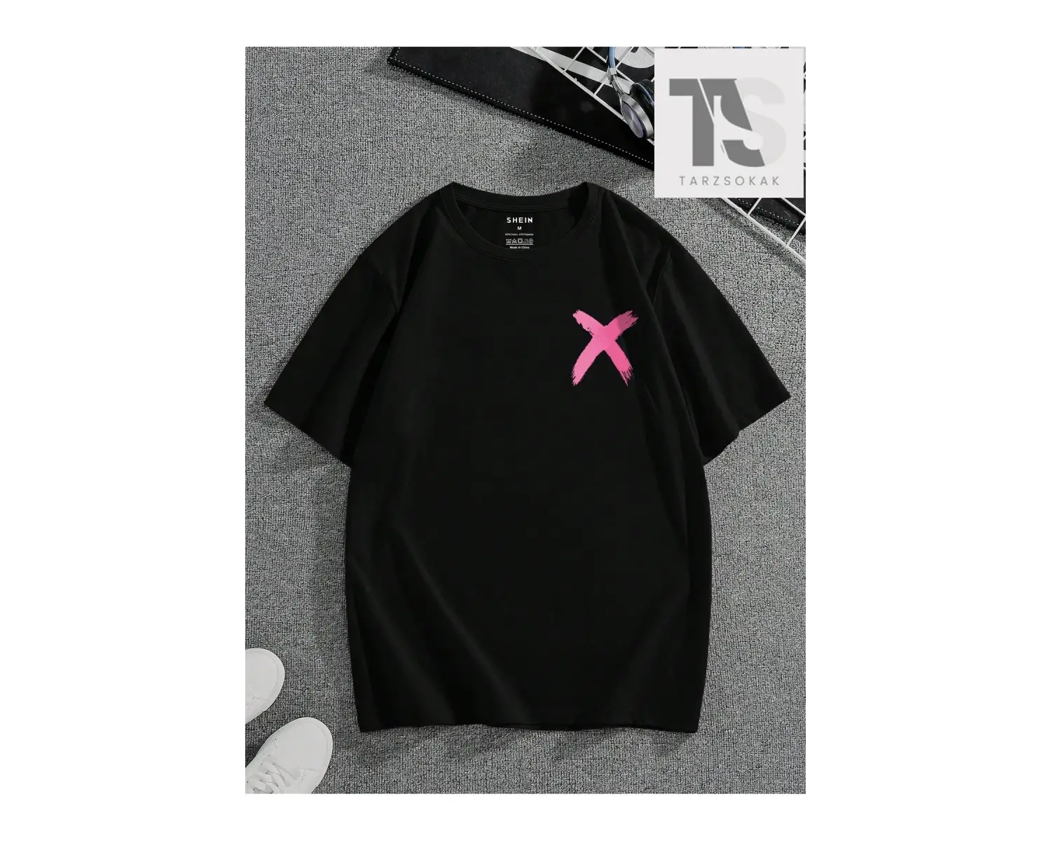 Erkek Kalp ve Ayı Desenli Tişört