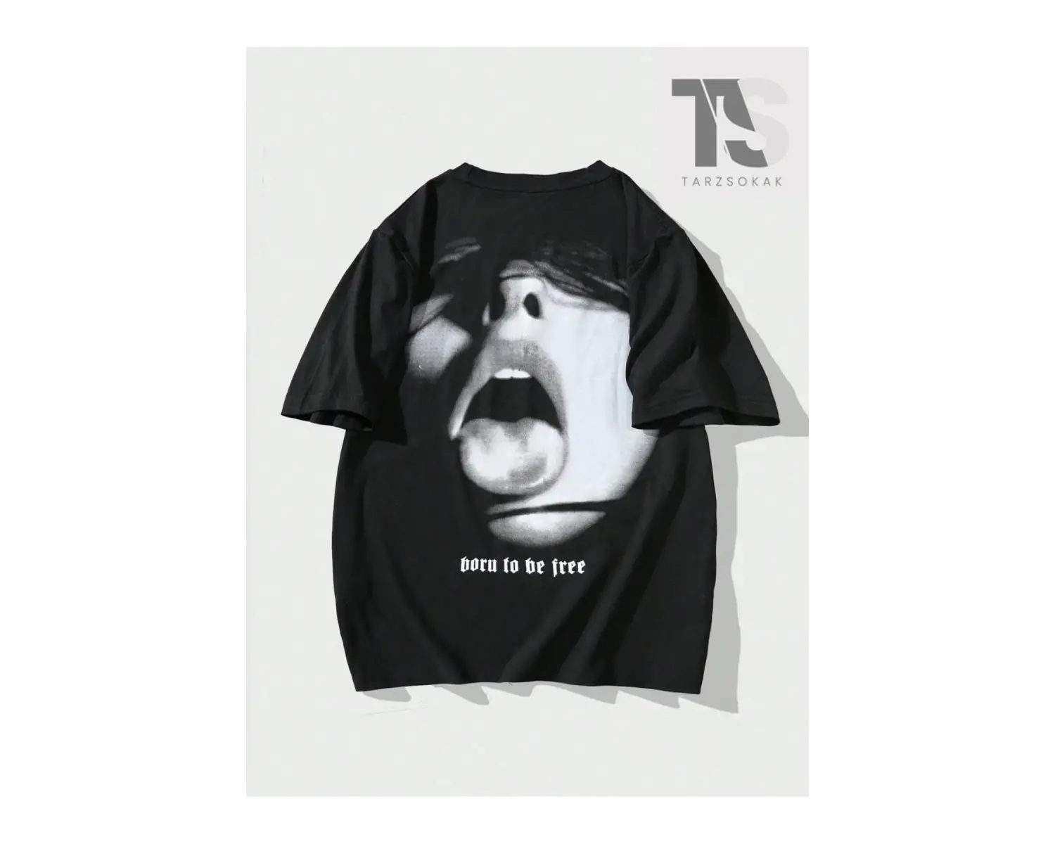 Erkek Kanat Ve Çapraz Desenli Yuvarlak Yaka T-shirt