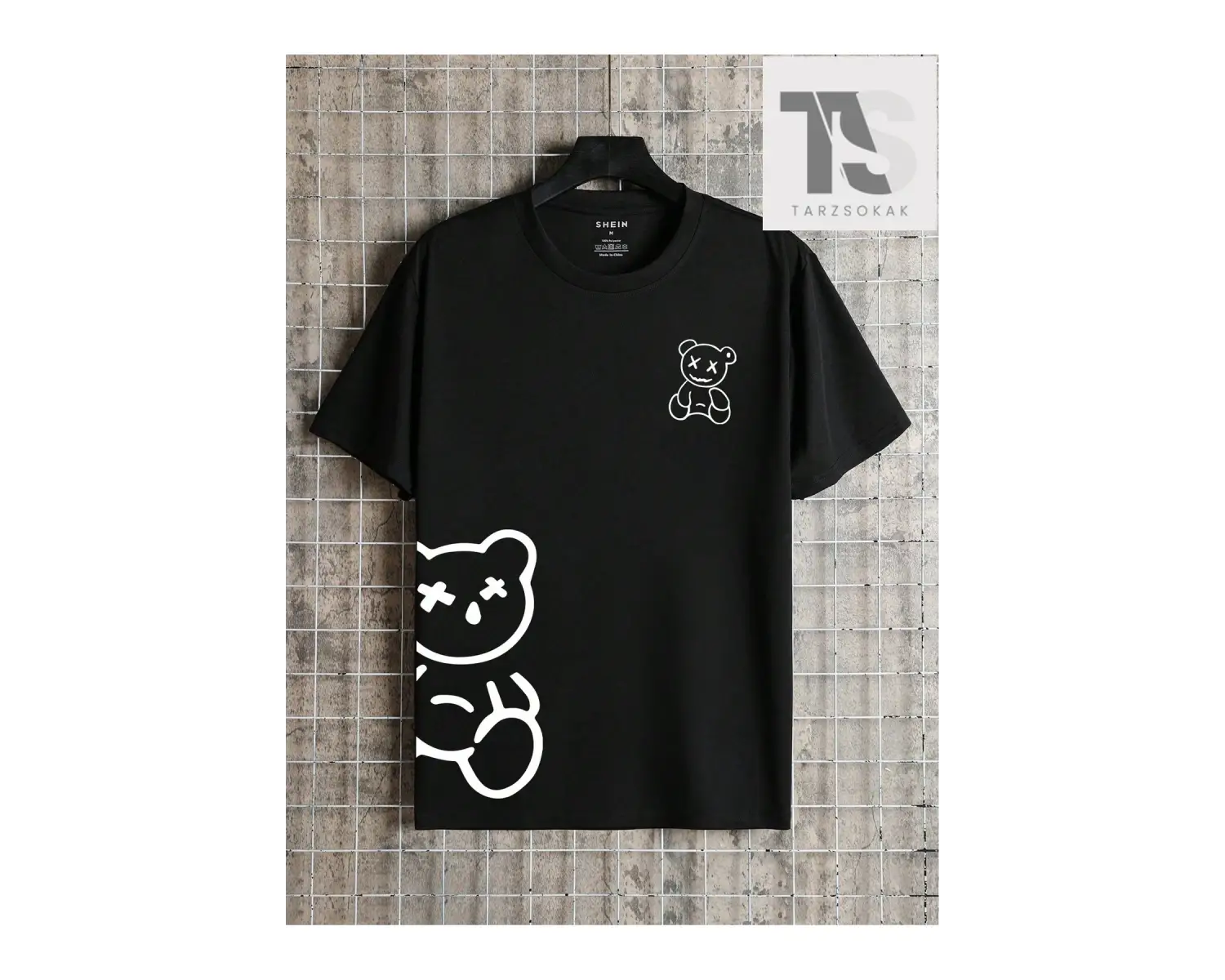 Erkek Karikatür Desenli Yuvarlak Yaka Kısa Kollu Tişört