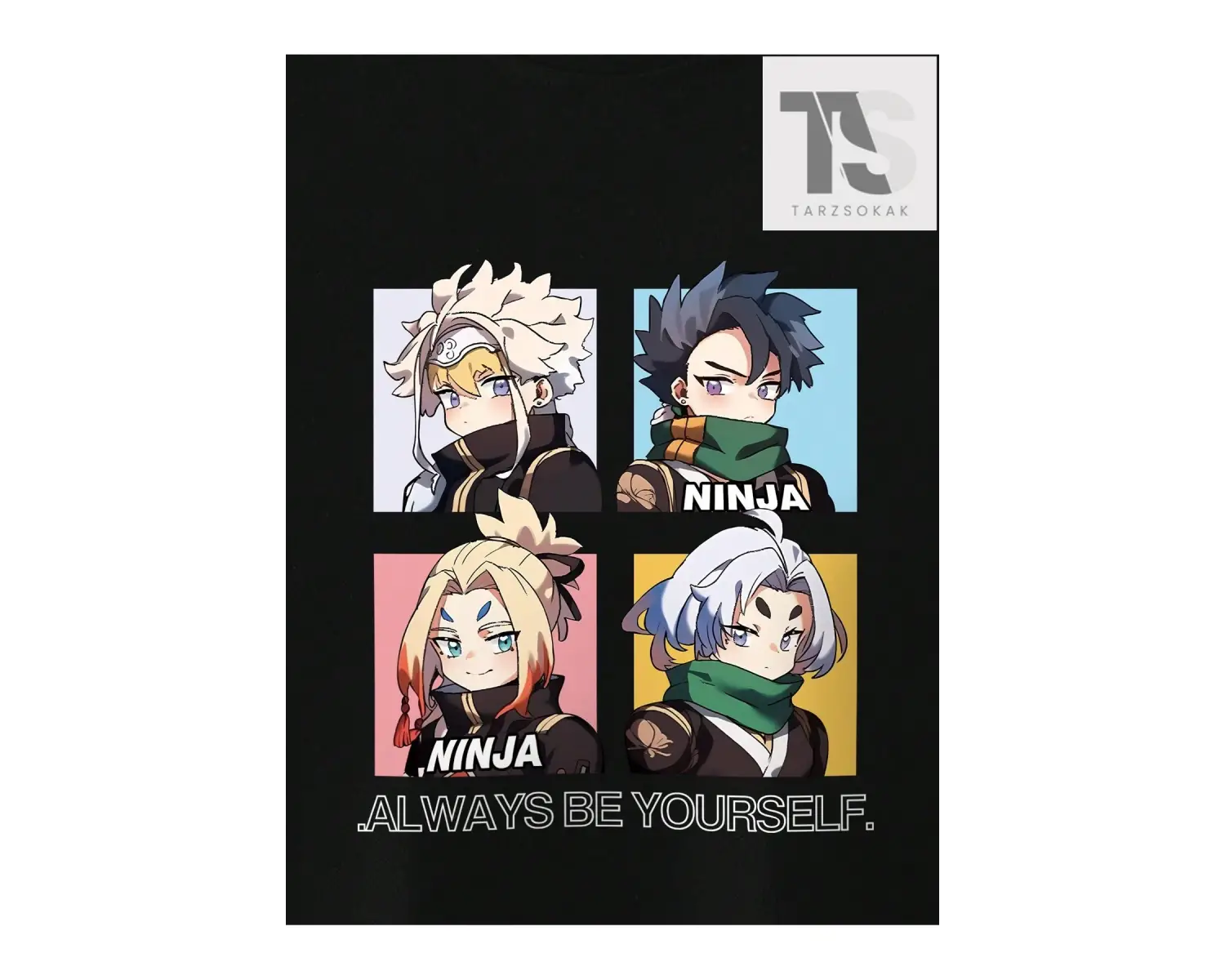 Erkek Karikatür Mektup Baskı Kısa Kollu Tişört