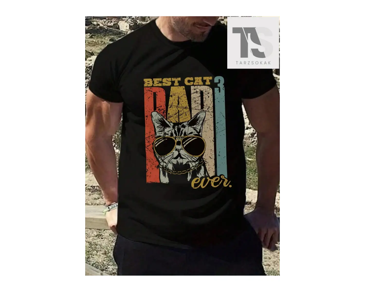 Erkek Karikatür Mektup Baskılı Tişört