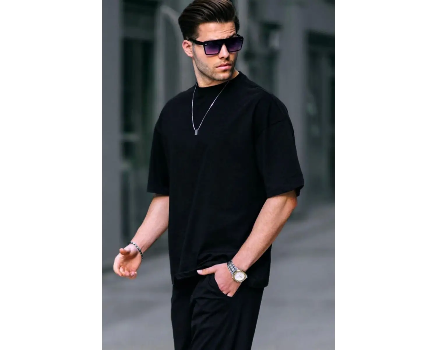 Erkek Kısa Kollu Penye Bisiklet Yaka Rahat