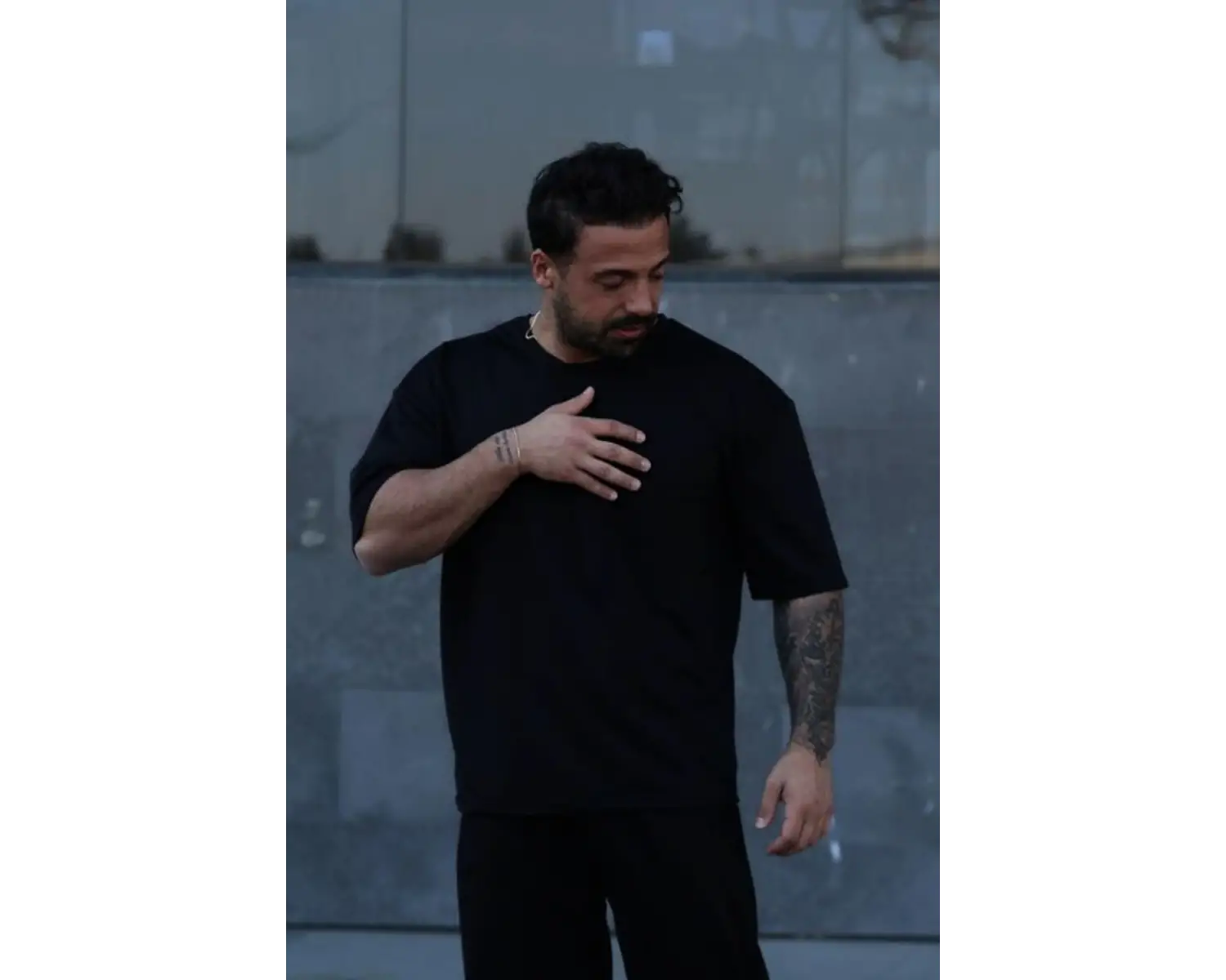 Erkek Kısa Kollu Penye Bisiklet Yaka Rahat