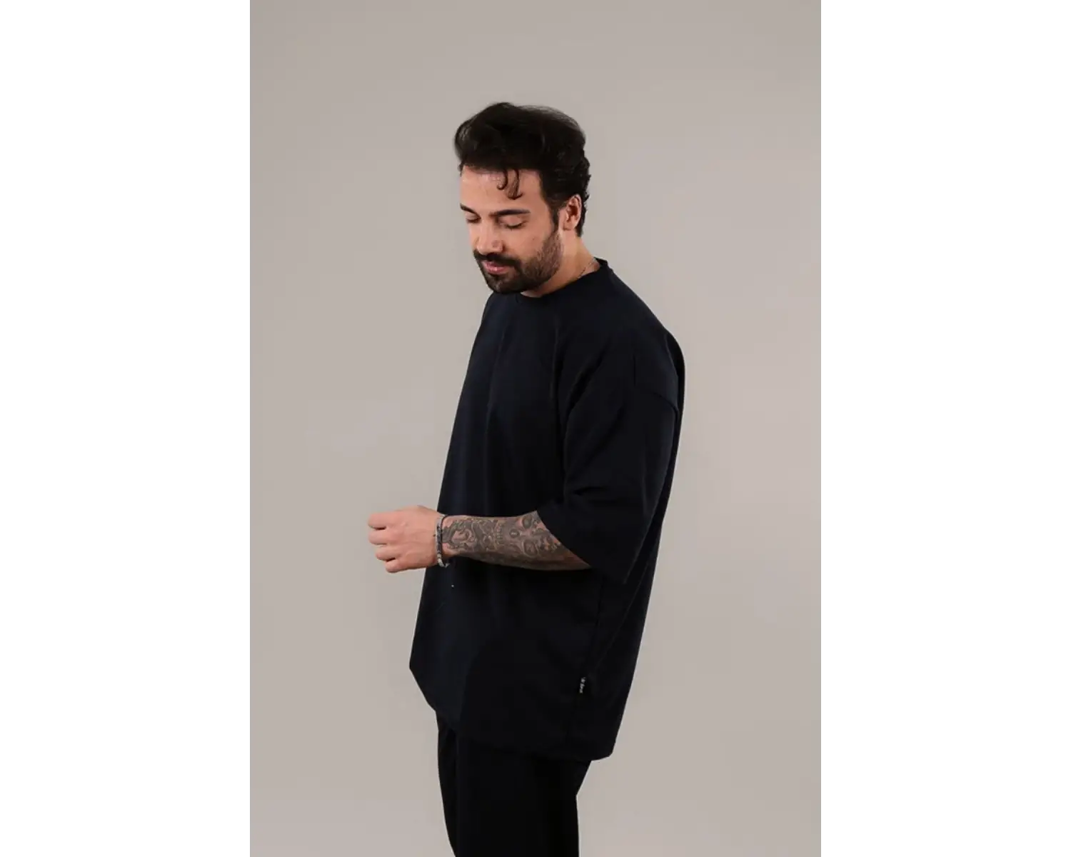 Erkek Kısa Kollu Penye Bisiklet Yaka Rahat Kalıp Reşme