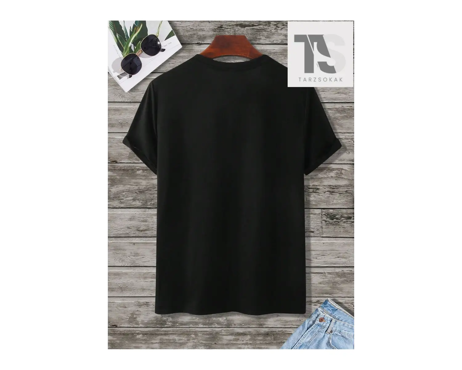 Erkek Loose Fit Palmiye Ağacı ve Mektup Baskılı Kısa Kollu Tişört