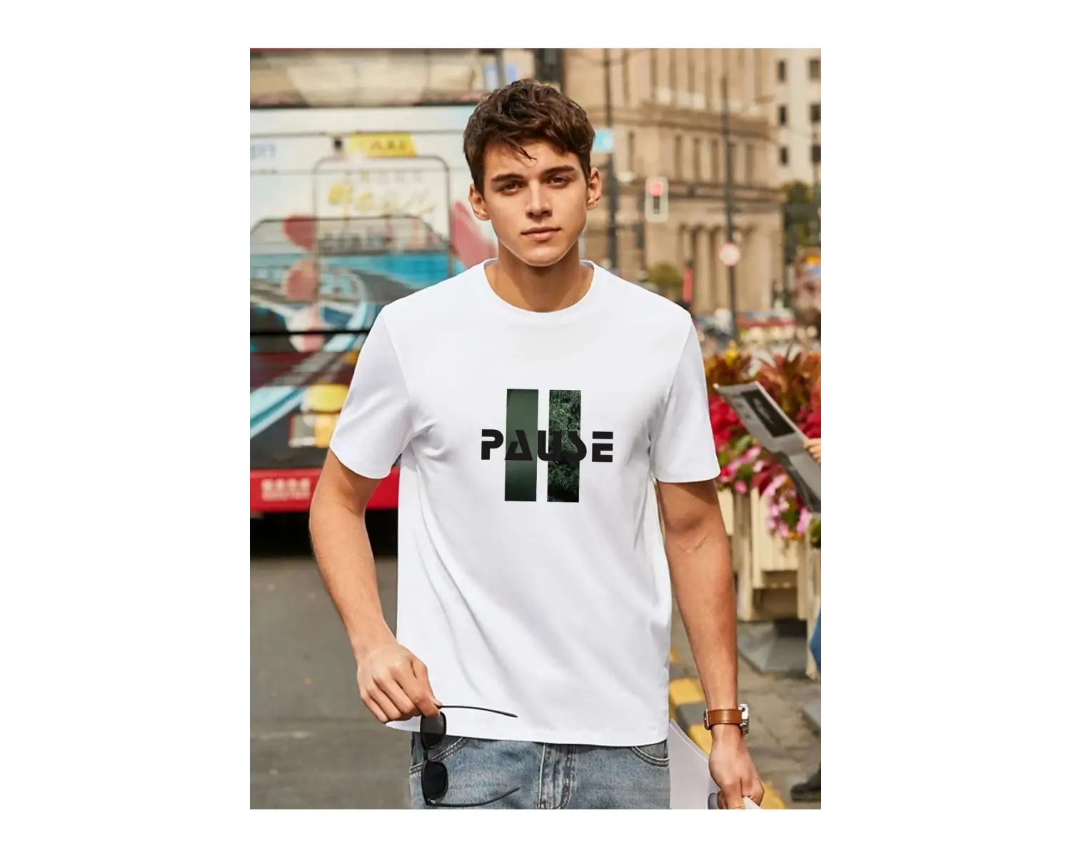 Erkek Örme Pause Basklı