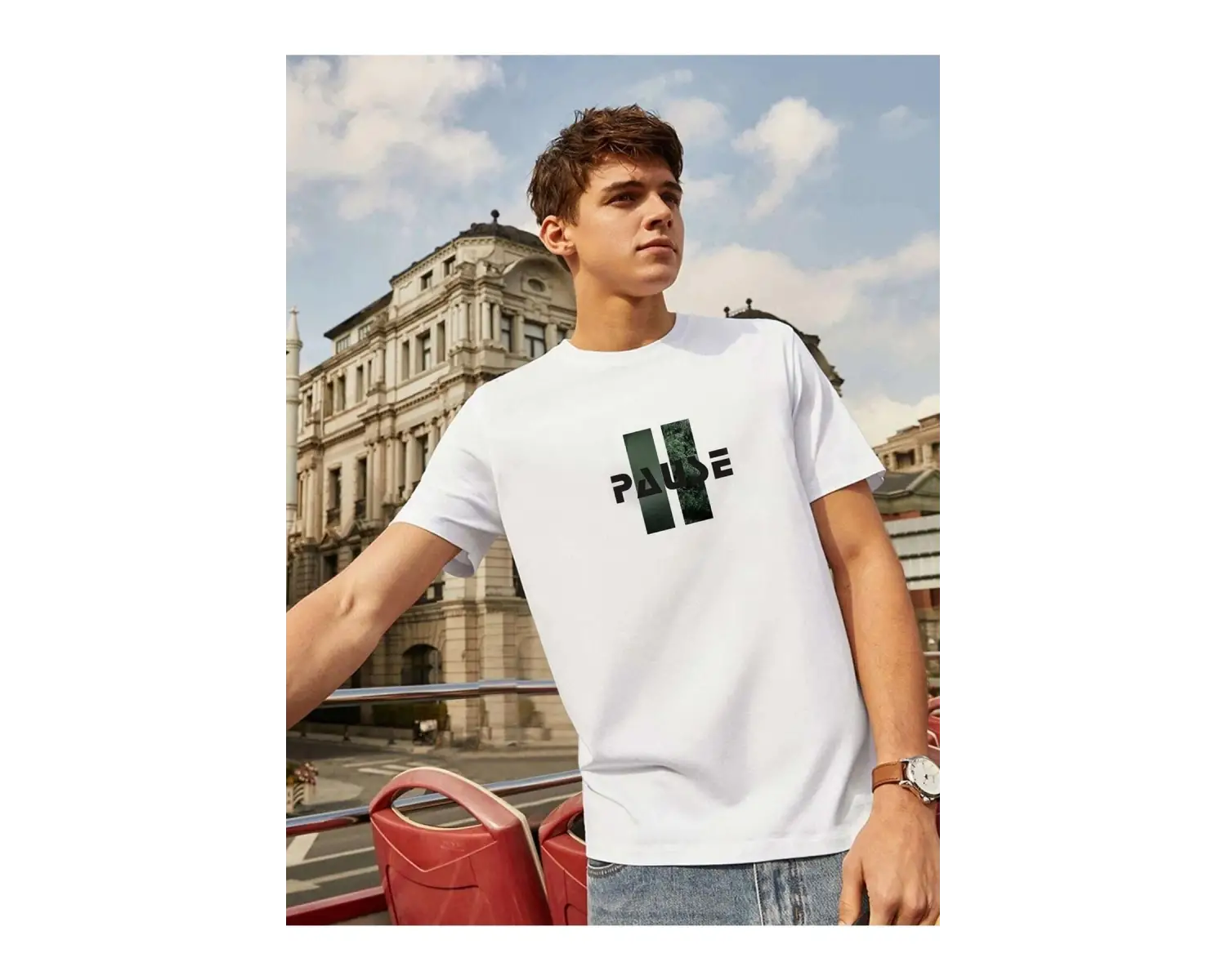 Erkek Örme Pause Basklı