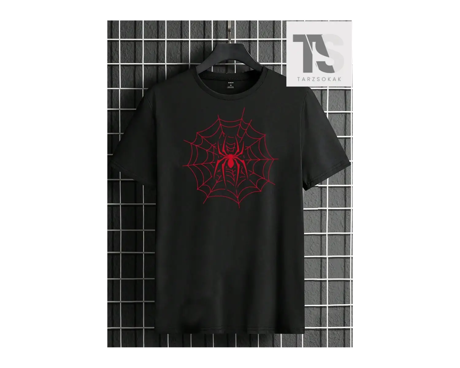 Erkek Örümcek Ağı Baskılı Tişört