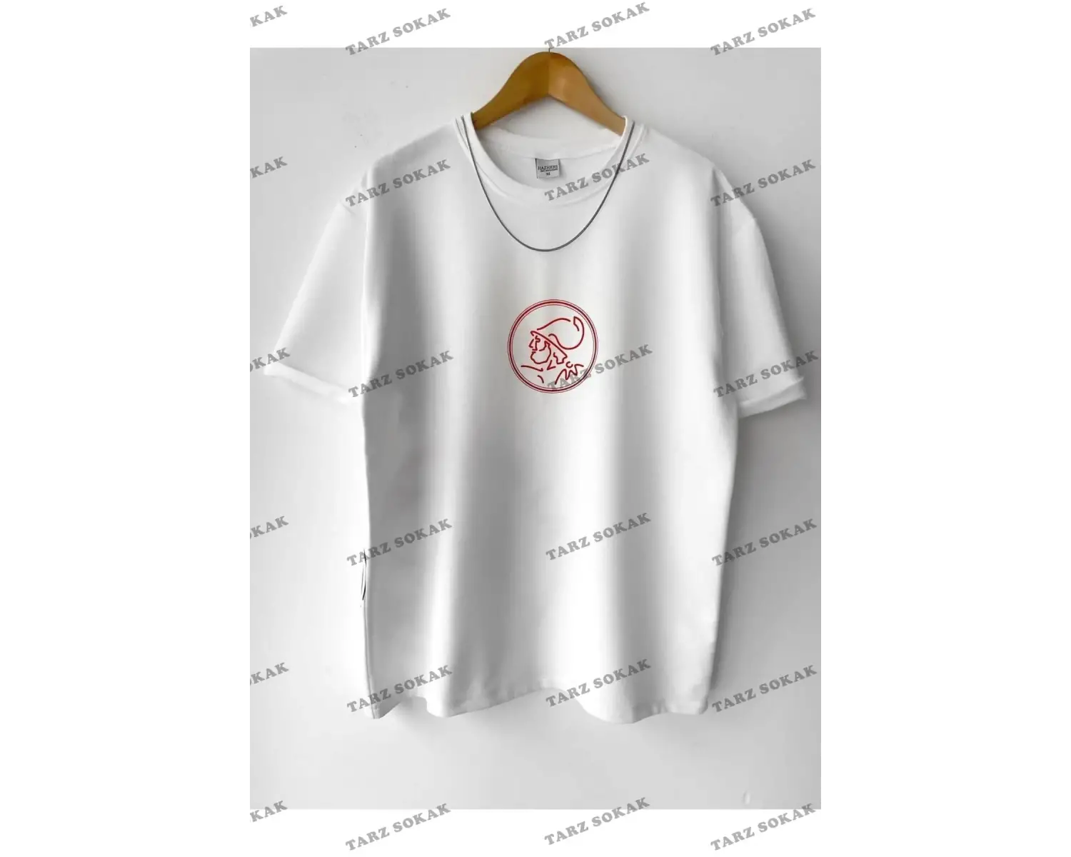 Erkek Oversize Baskılı Pamuklu Bisiklet Yaka Kısa Kollu