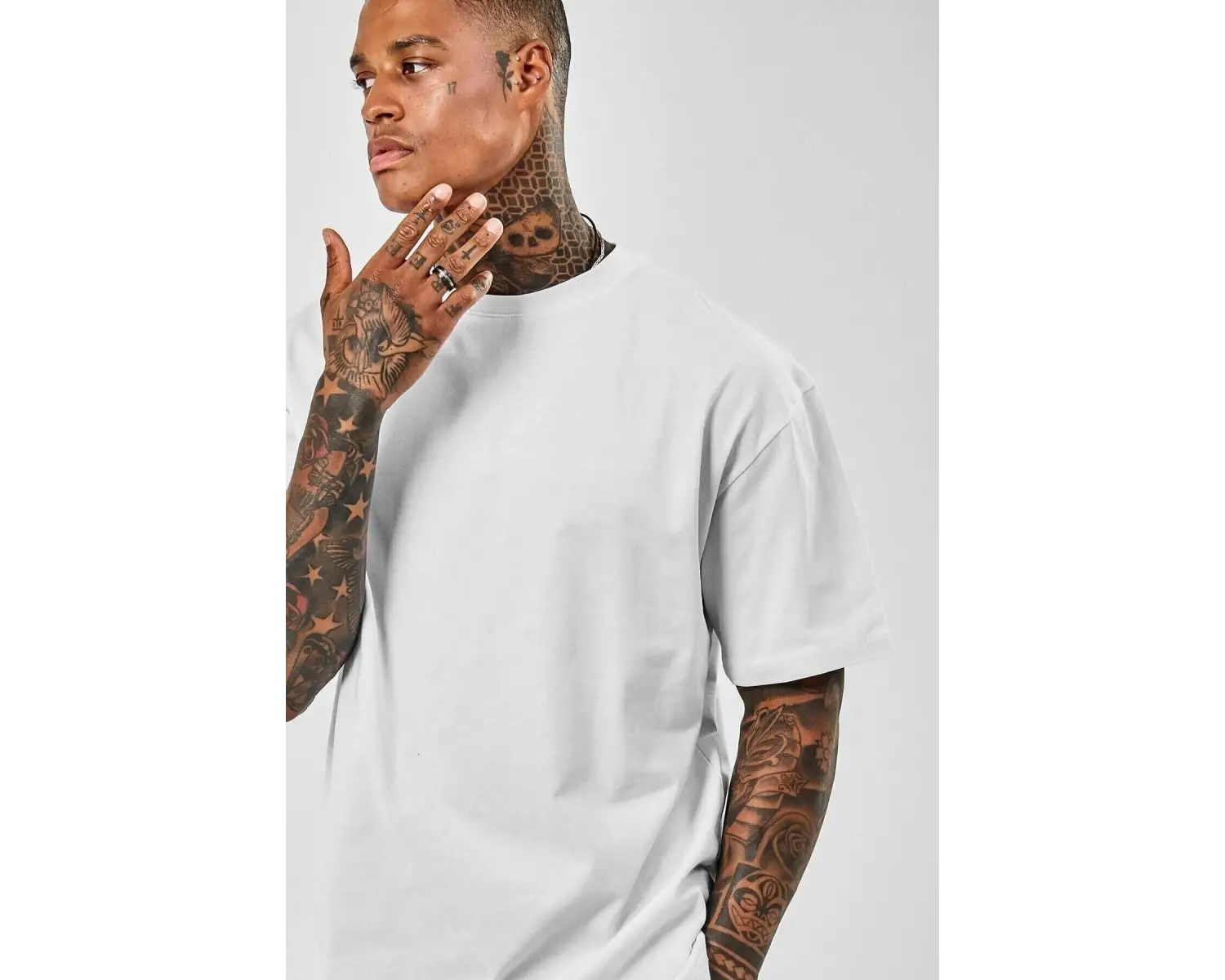 Erkek Oversize Beyaz Tshirt