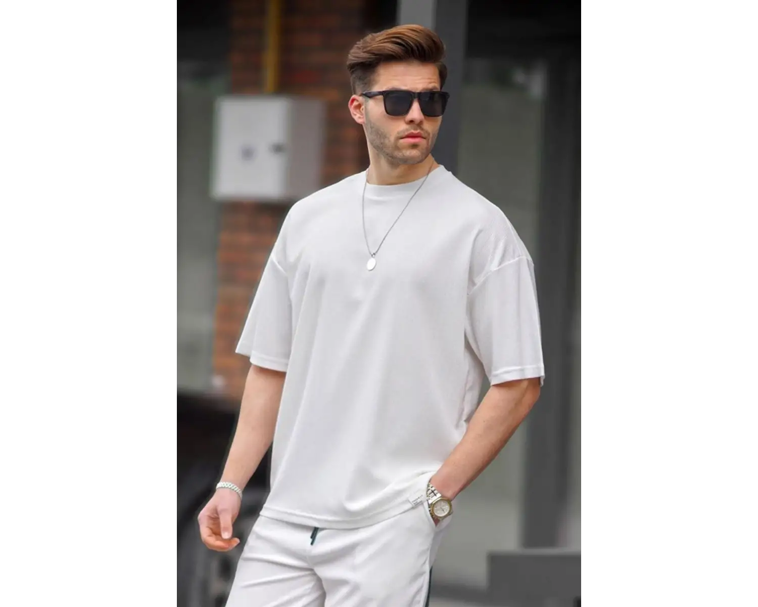 Erkek Oversize Penye Rahat Yazlık Kısa Kollu