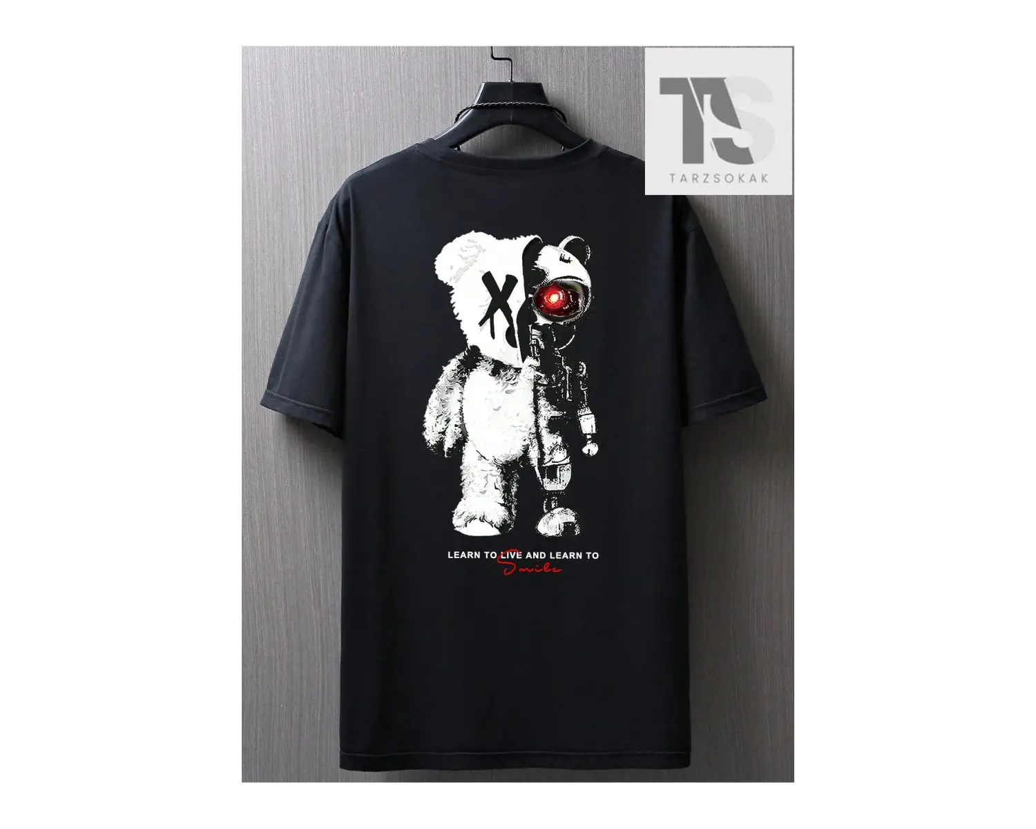 Erkek Pamuk Ayı ve Mektup Grafikli Tişört