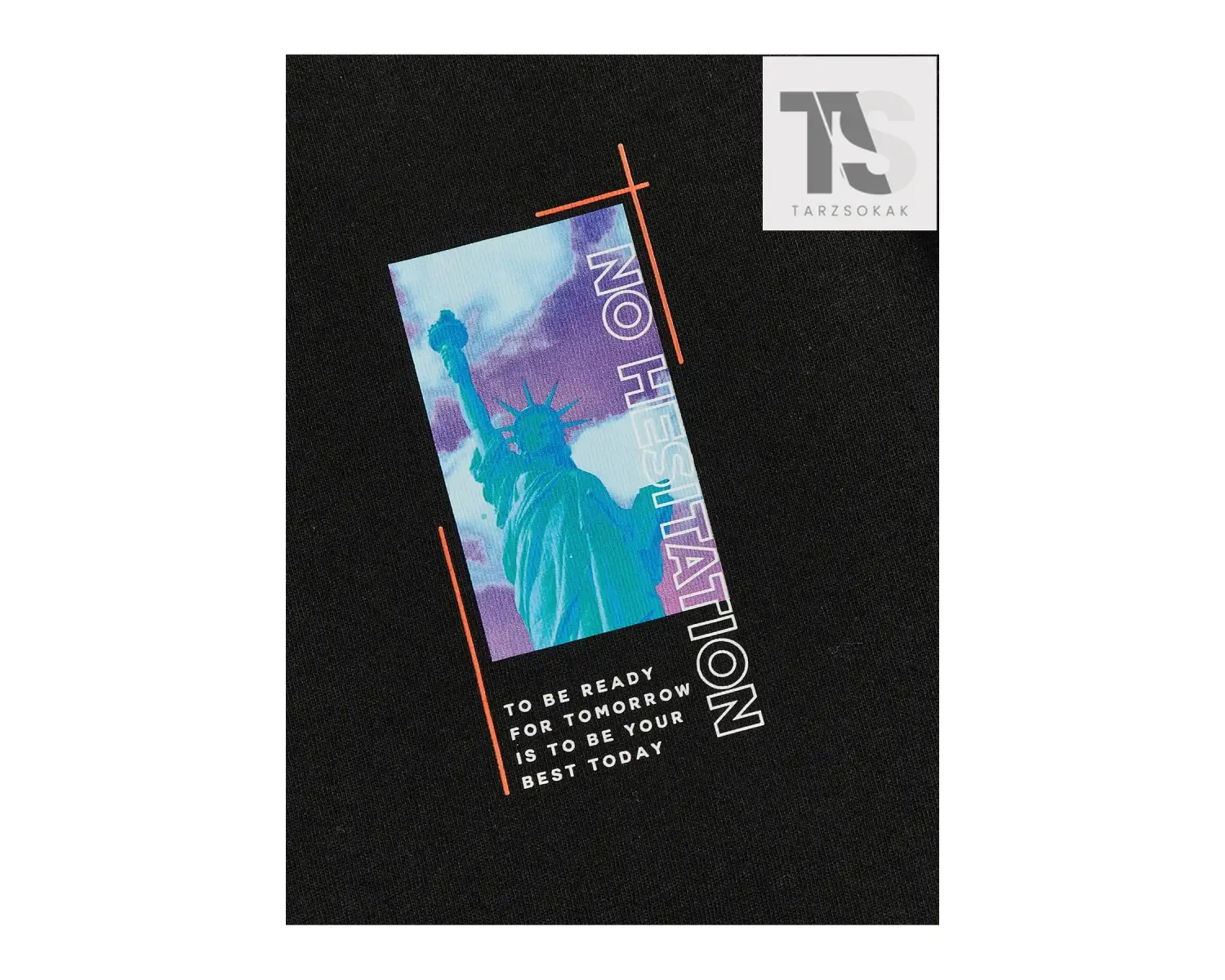 Erkek Pamuk Heykel & Sloganlı Grafik Tişört