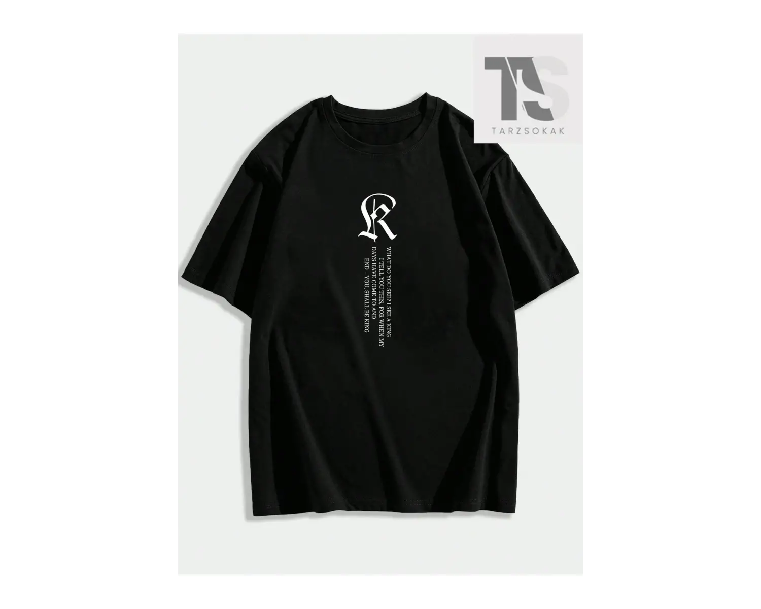 Erkek Slogan Baskılı Yuvarlak Yaka Tişört