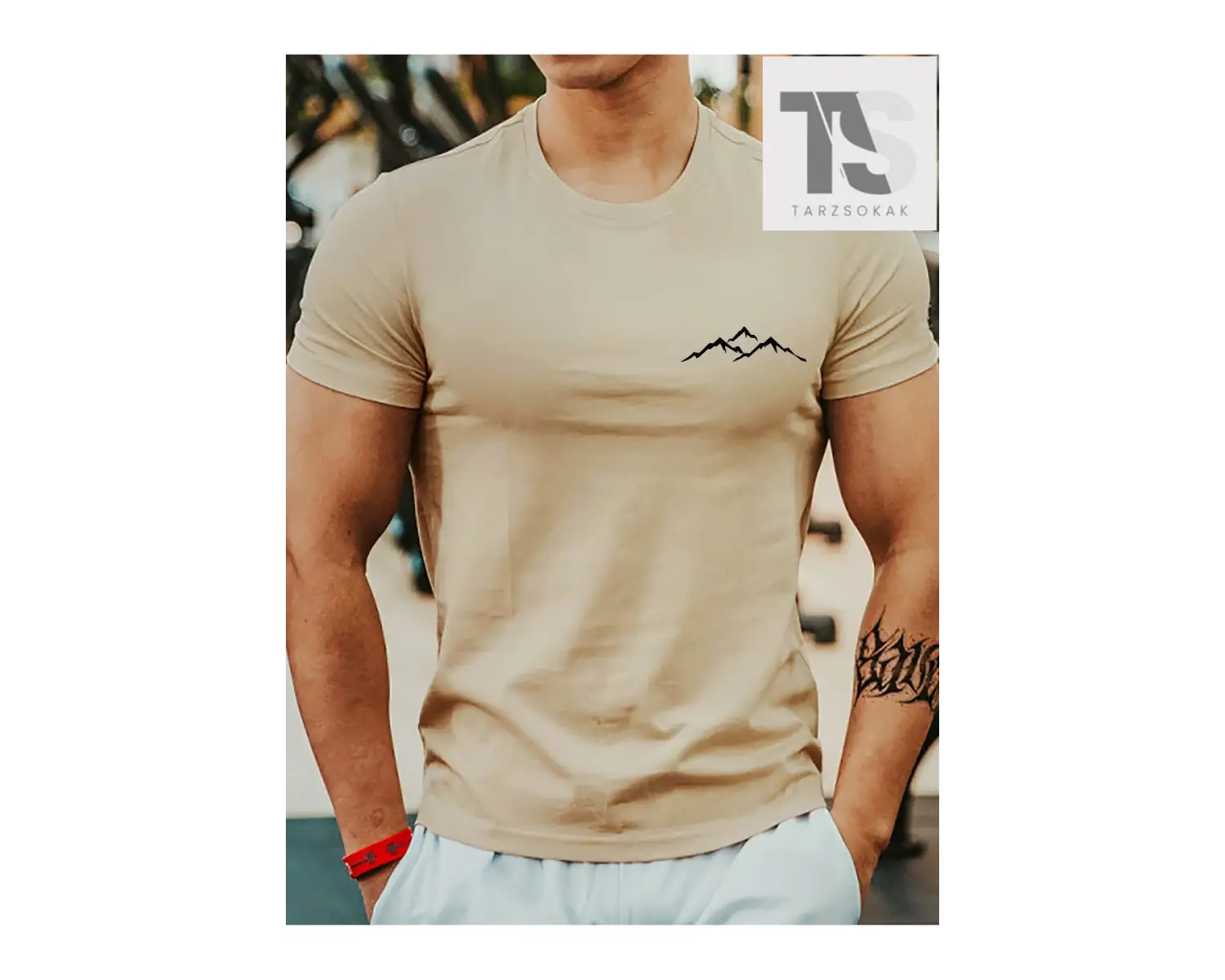 Erkek Sloganlı ve Gökdelenler Baskılı Tişört