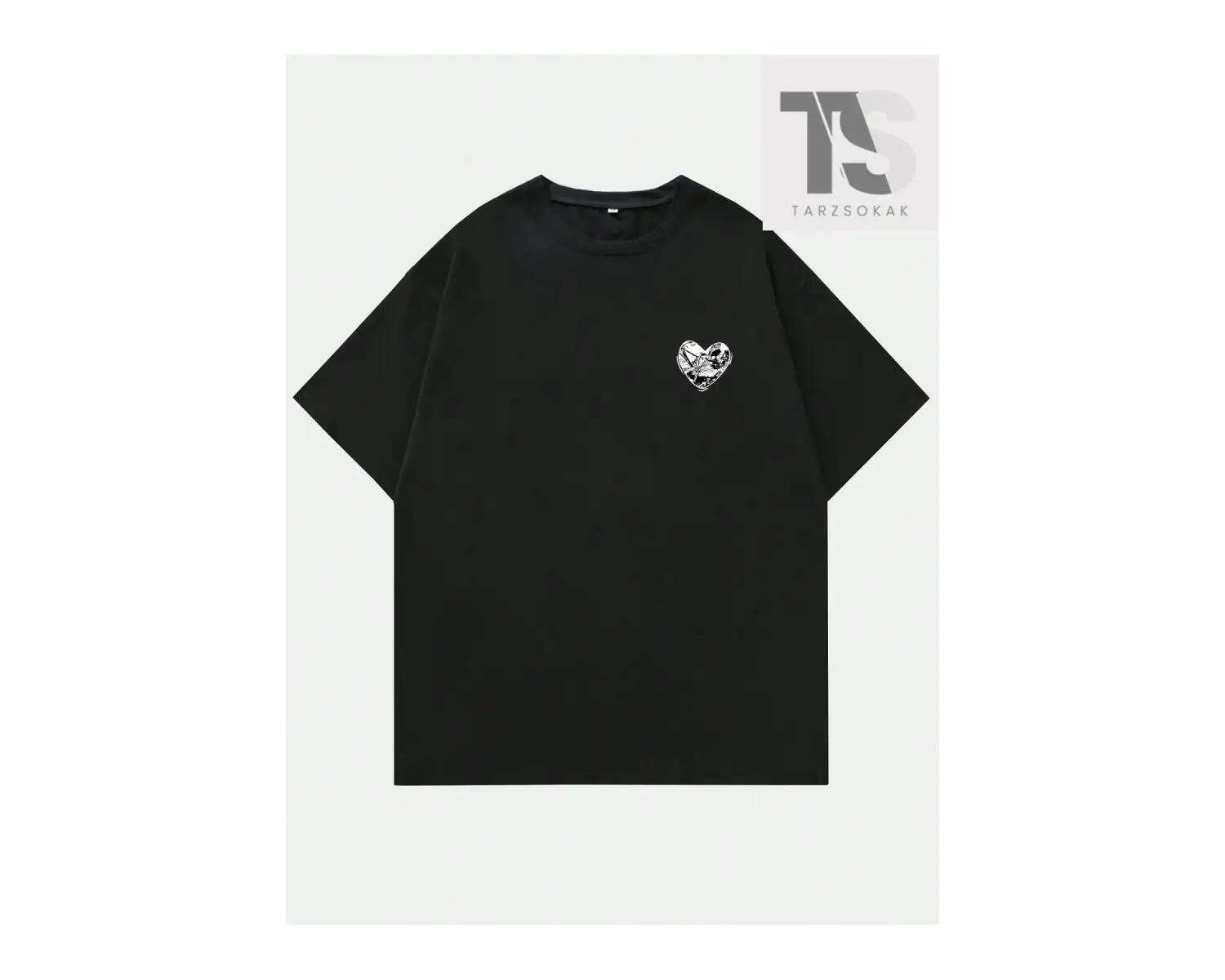 Erkek Sloganlı ve Karikatür Grafikli Tişört