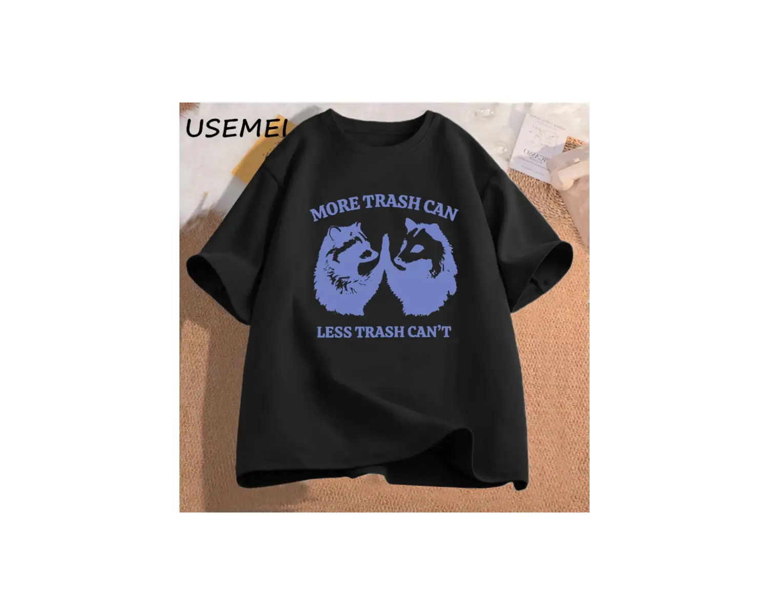 Erkek T-shirt daha çöp tenekesi daha az çöp tenekesi değil grafik T-shirt erkek giyim Tshirt 2823