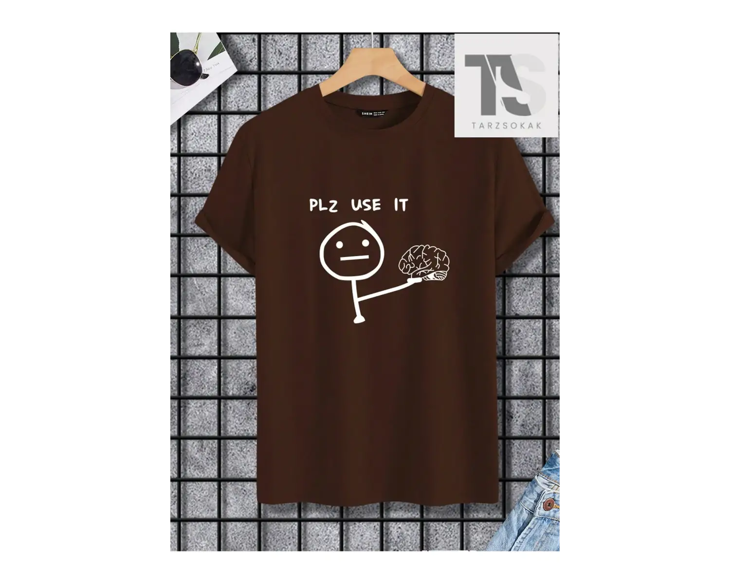 Erkek Tropikal Ve Harf Grafikli Tişört