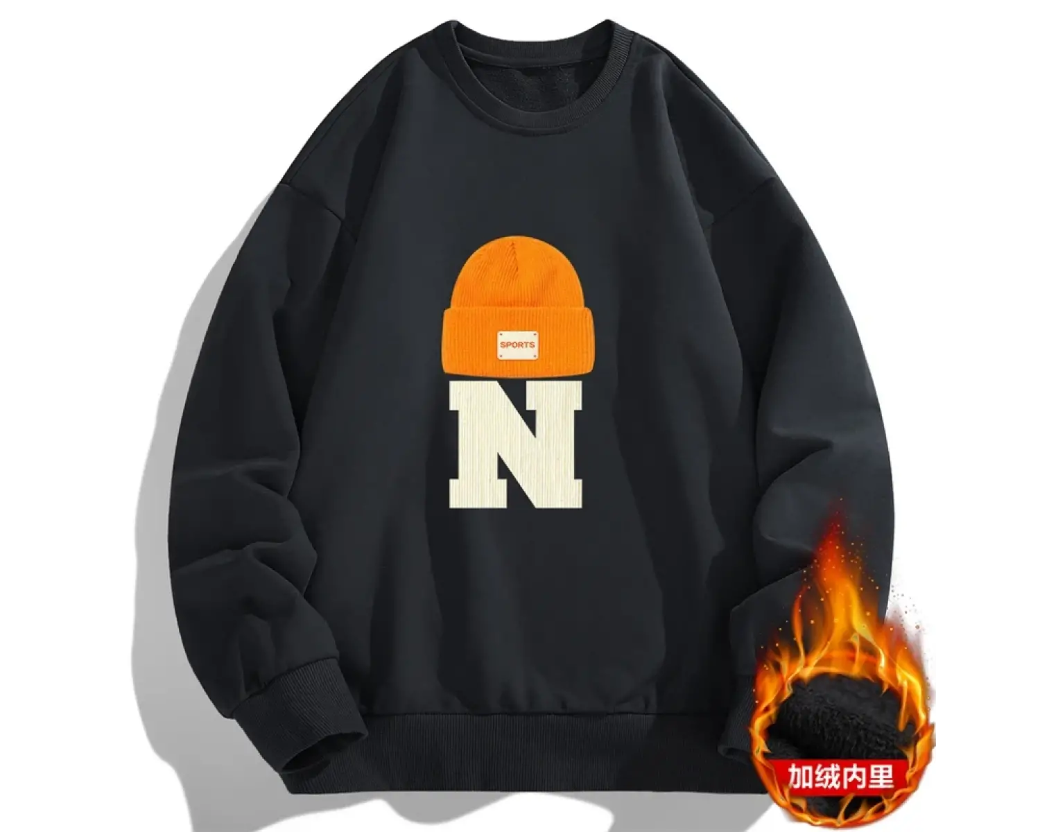 Erkek yeni sonbahar ve kışlık kazak yuvarlak boyun baskılı Patchwork moda gevşek mektup çok y