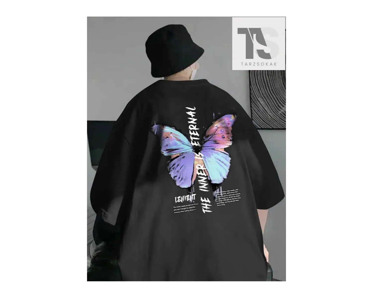 Erkek Yuvarlak Yaka Yazılı Baskılı Tişört