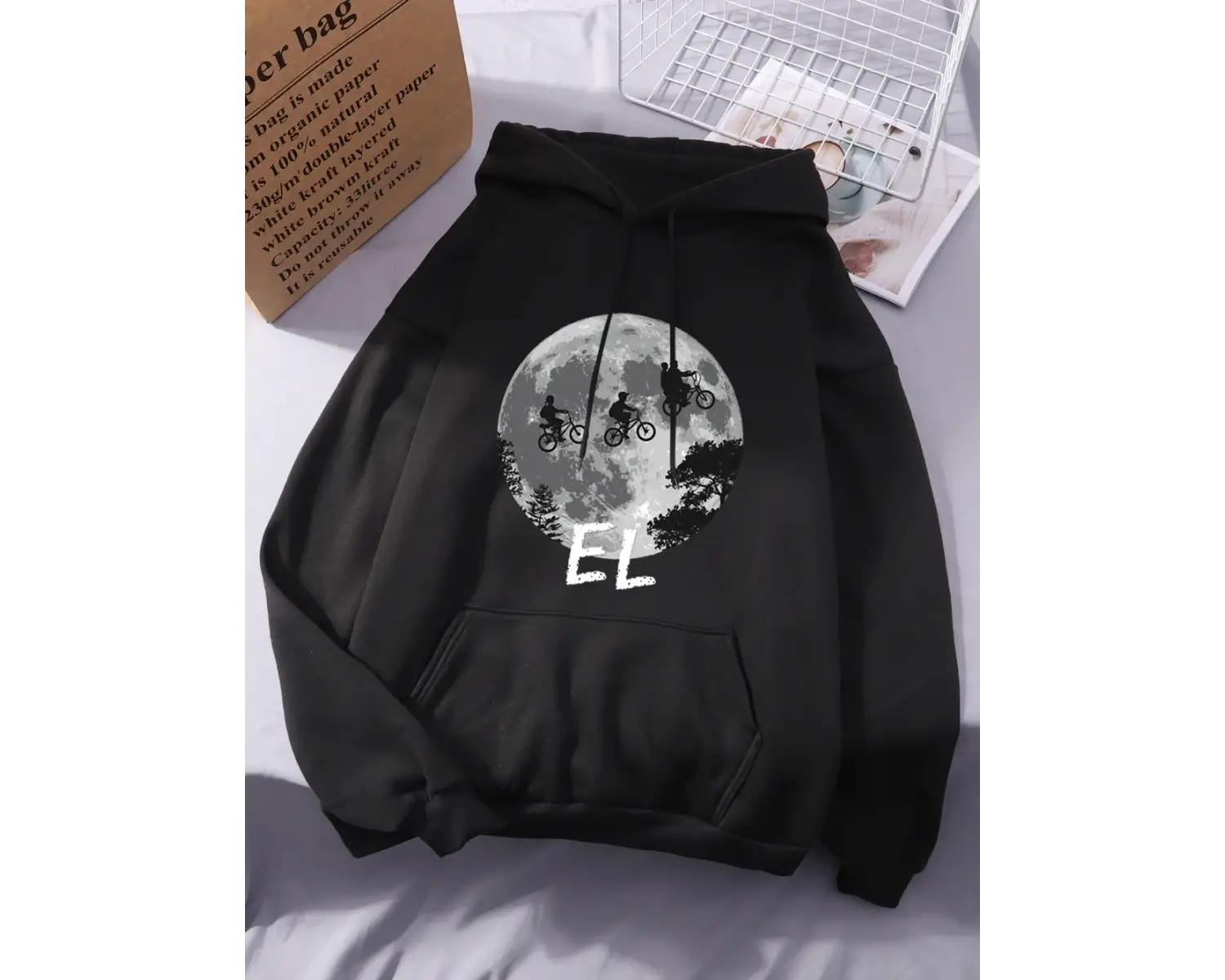 Erkekler Bisiklet Sürme Baskılı Kapüşonlu Üstler Kadınlar İçin Basit Kışlık Polar Sweatshirtl