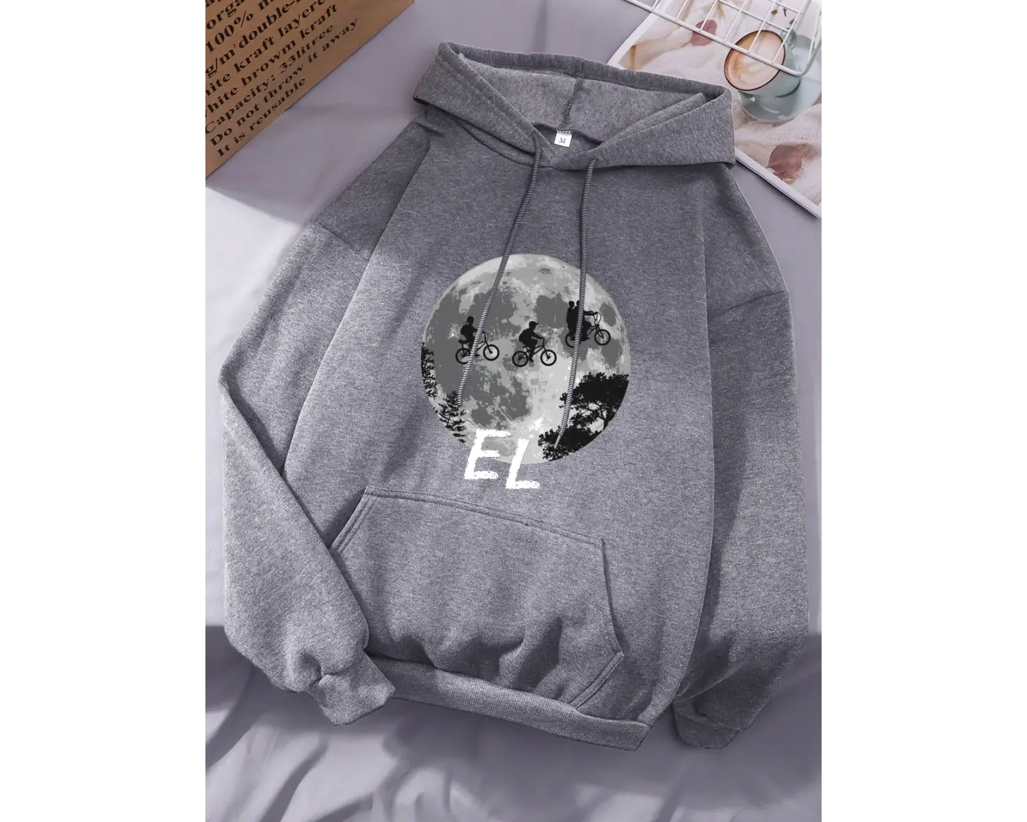 Erkekler Bisiklet Sürme Baskılı Kapüşonlu Üstler Kadınlar İçin Basit Kışlık Polar Sweatshirtl
