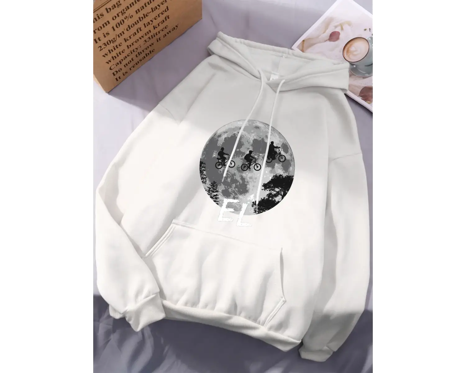 Erkekler Bisiklet Sürme Baskılı Kapüşonlu Üstler Kadınlar İçin Basit Kışlık Polar Sweatshirtl