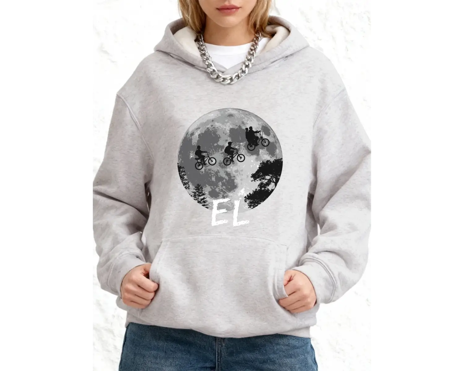 Erkekler Bisiklet Sürme Baskılı Kapüşonlu Üstler Pamuklu Kadın Kışlık Bol Kazak Polar Sıcak S