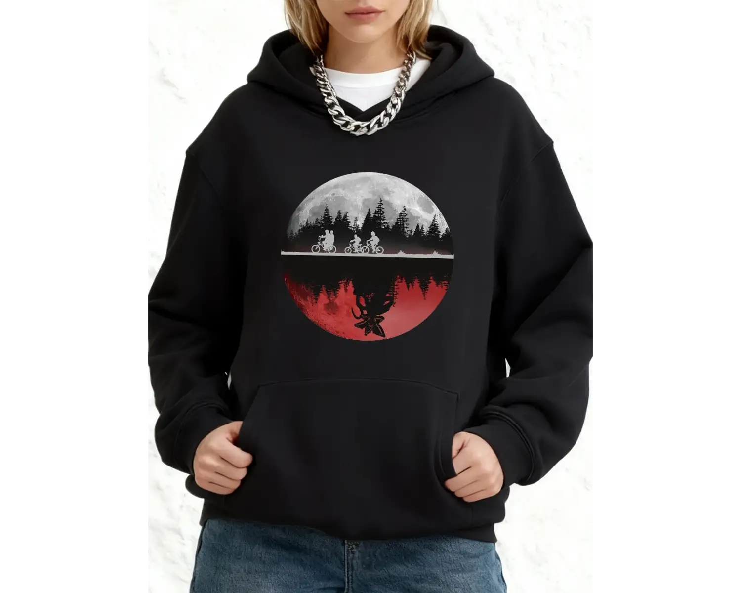 Erkekler Bisiklet Sürme Baskılı Kapüşonlu Üstler Pamuklu Kadın Kışlık Polar Sıcak Sweatshirtl