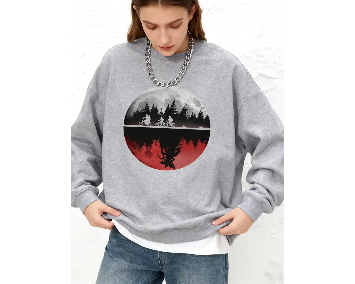 Erkekler Bisiklet Sürme Baskılı Sweatshirtler Kadınlar Kışlık Günlük Yuvarlak Yaka Kapüşonlu