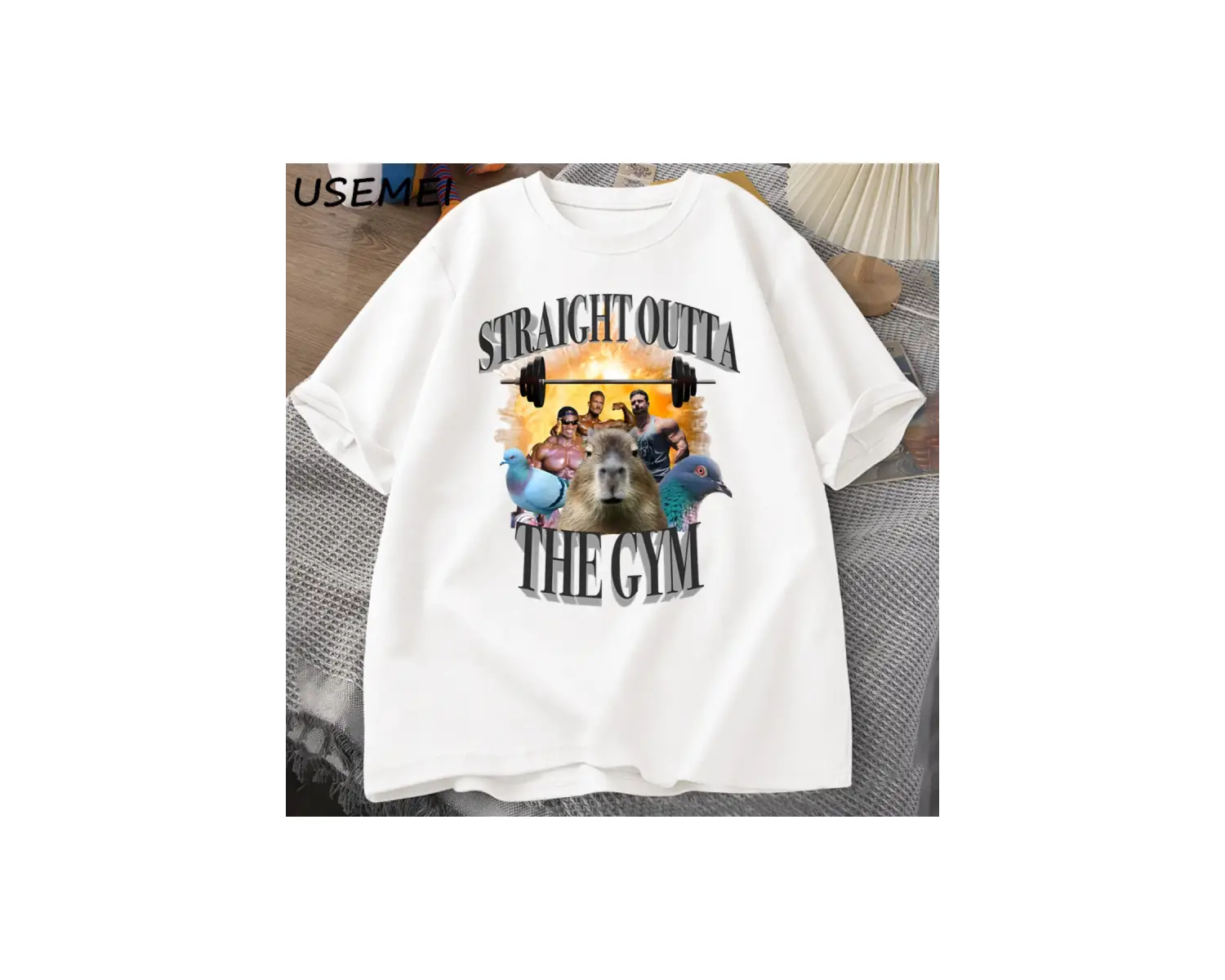 Erkekler için düz spor T Shirt dışında Capybara T Shirt egzersiz pamuk kısa kollu Tshirt Unis 3071