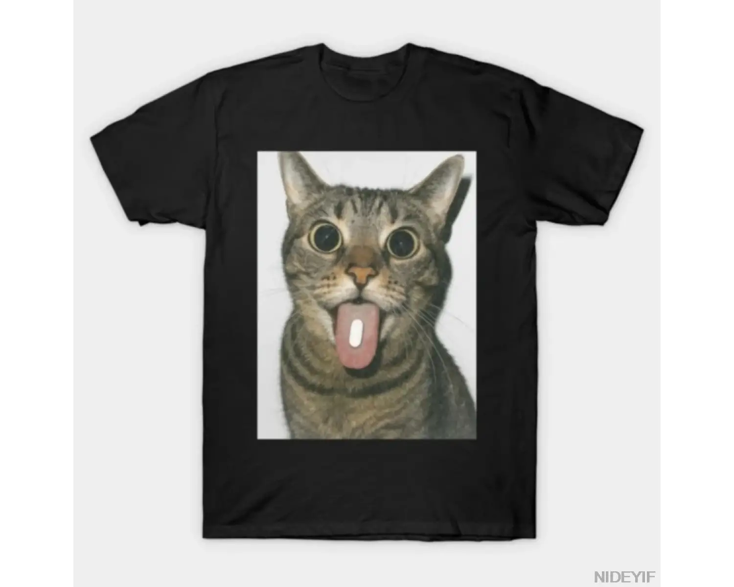 Erkekler Kadınlar İçin Haplı Komik Kedi Tişörtü %100 Pamuklu Tişörtler Kısa Kollu Üstler 1231