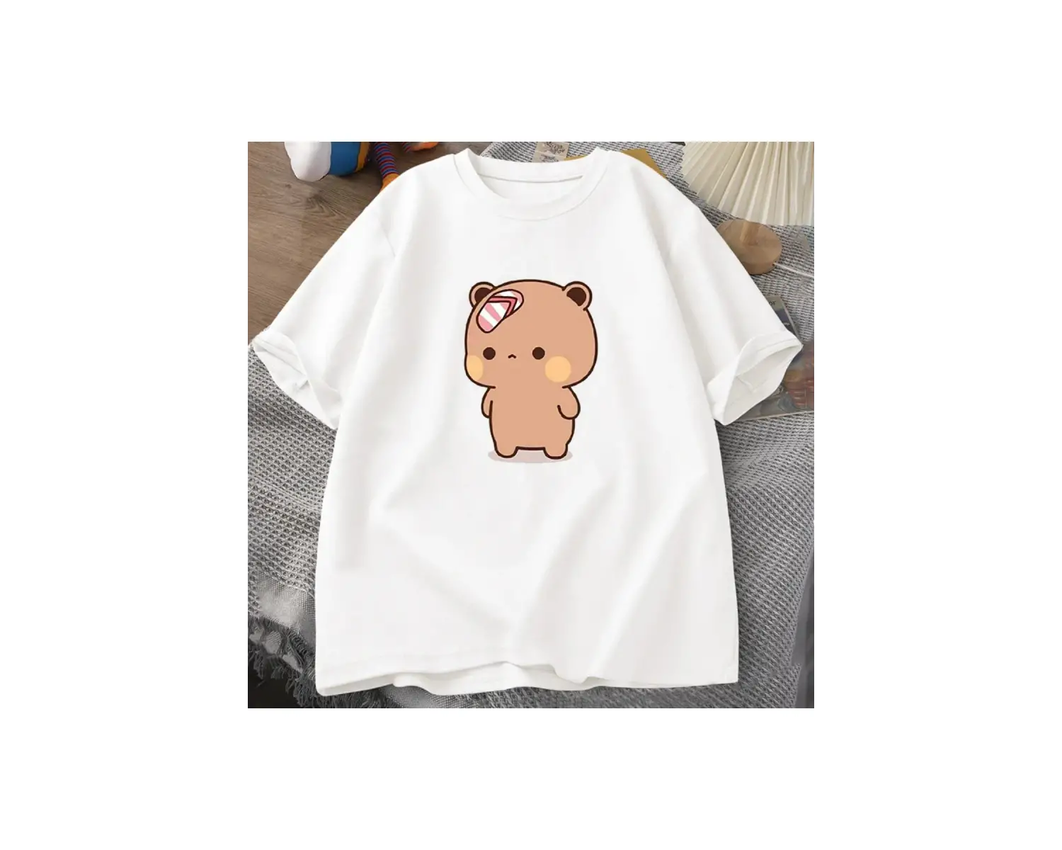 Erkekler T-shirt sevimli karikatür Bubu Dudu Tshirt At Flip-flop atma komik pamuk kısa kollu 2968