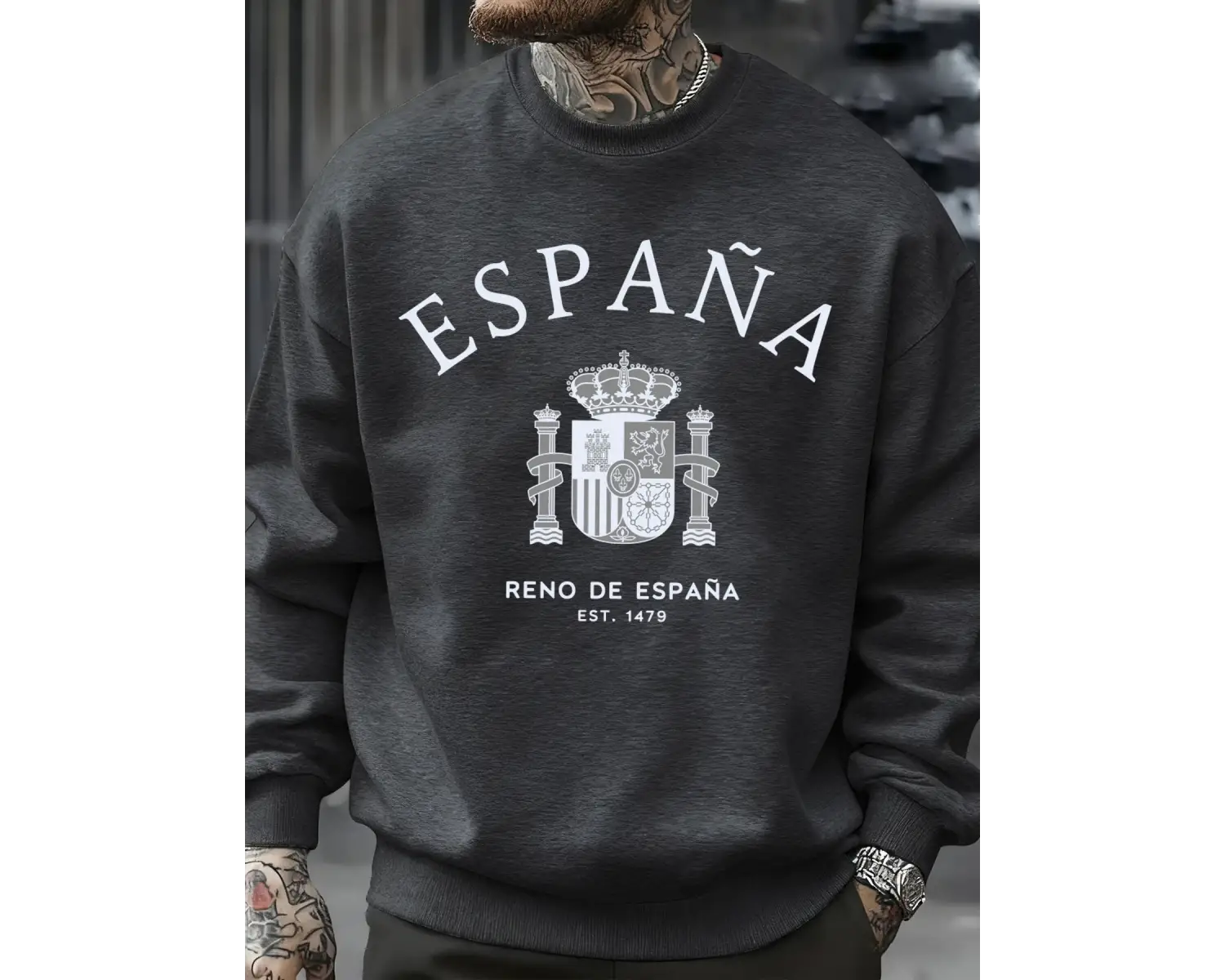 Espana Country Prints Erkek Kazakları Yumuşak Günlük Tişörtler Sonbahar Büyük Beden Sokak Giy