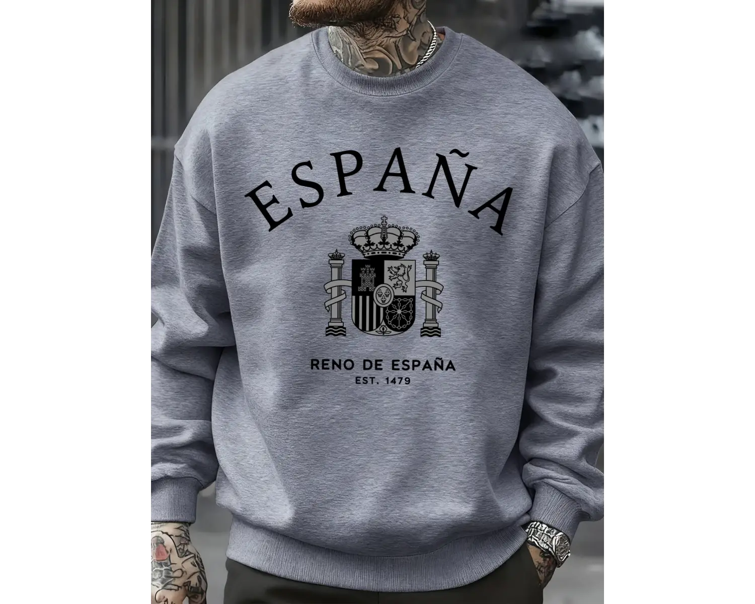 Espana Country Prints Erkek Kazakları Yumuşak Günlük Tişörtler Sonbahar Büyük Beden Sokak Giy