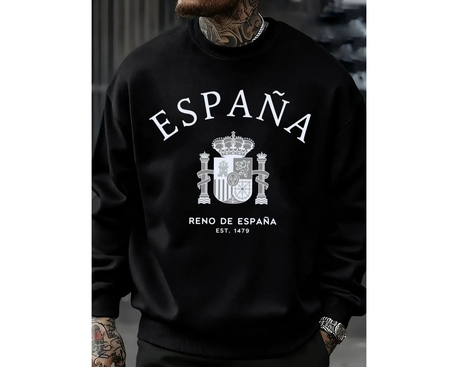 Espana Country Prints Erkek Kazakları Yumuşak Günlük Tişörtler Sonbahar Büyük Beden Sokak Giy