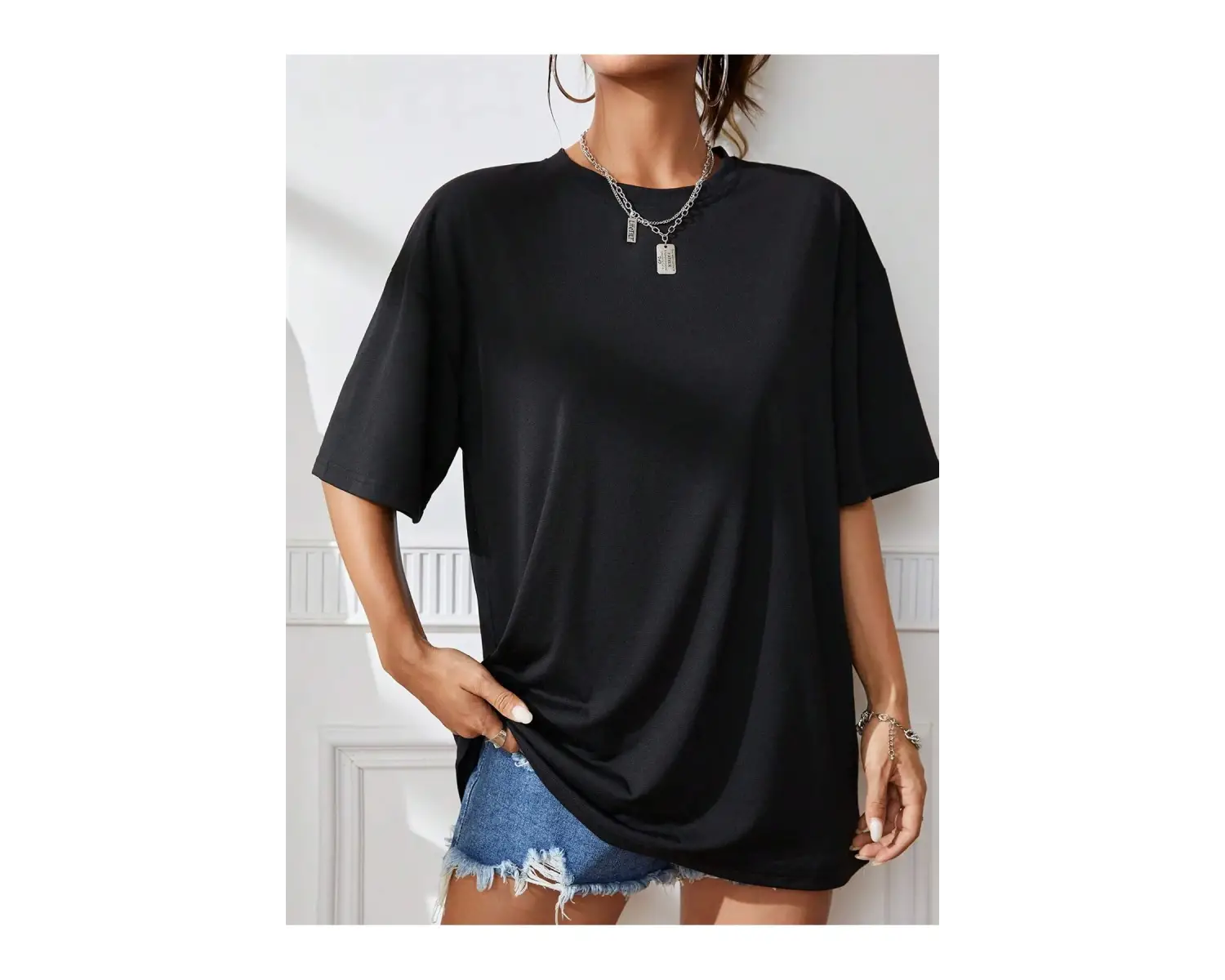 Essnce Çiçek ve Slogan Baskılı Günlük Tişört