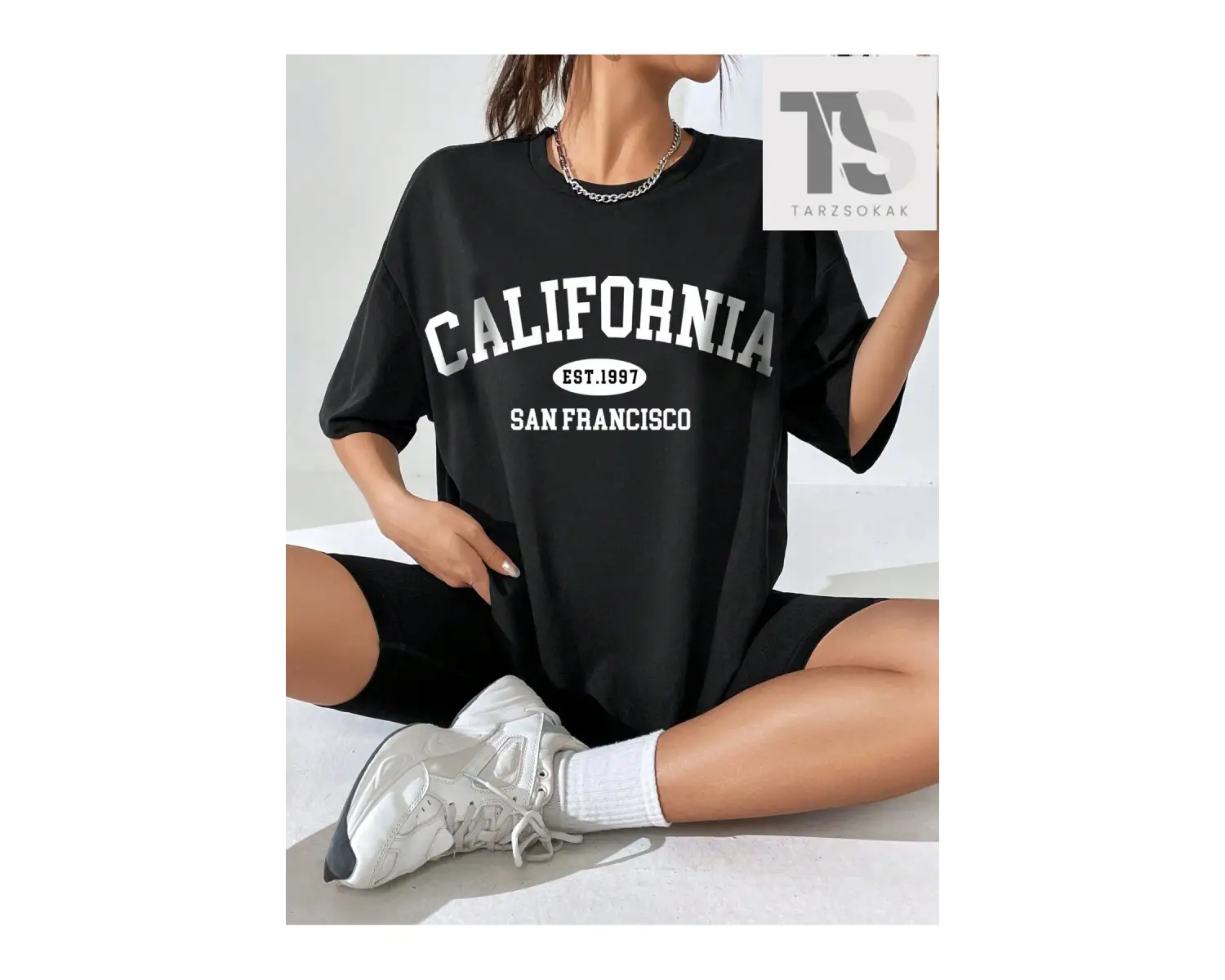 Essnce Sloganlı Grafikli Düşük Omuzlu Tişört