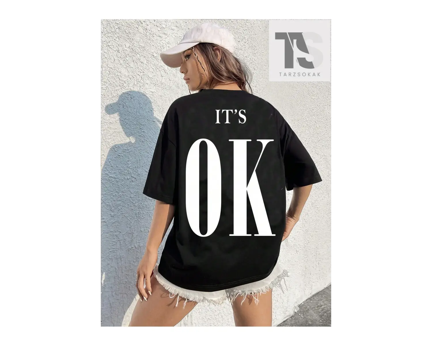 Essnce Sloganlı Grafikli Düşük Omuzlu Tişört