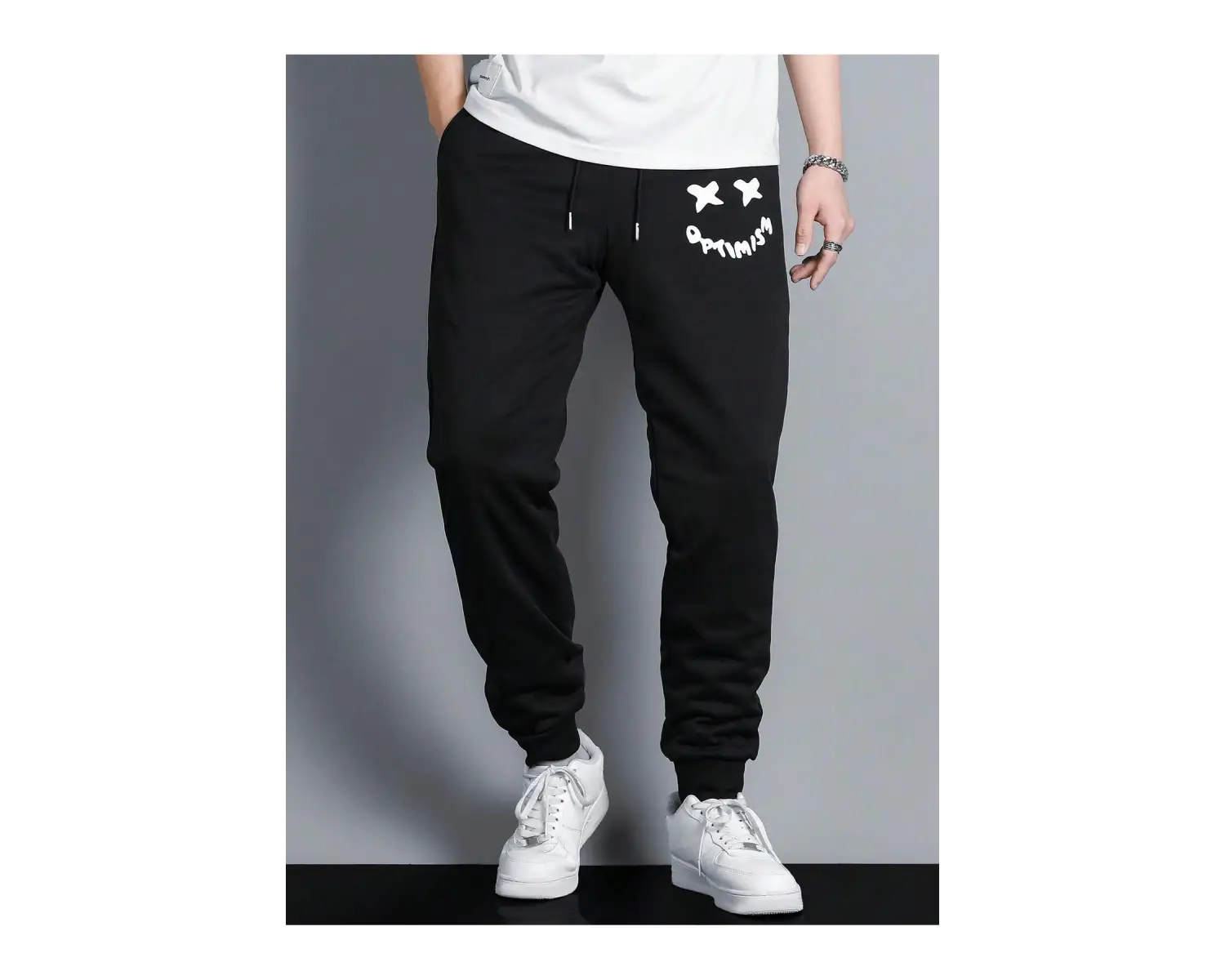 Expression Print Drawstring Waist Eşofman Altı