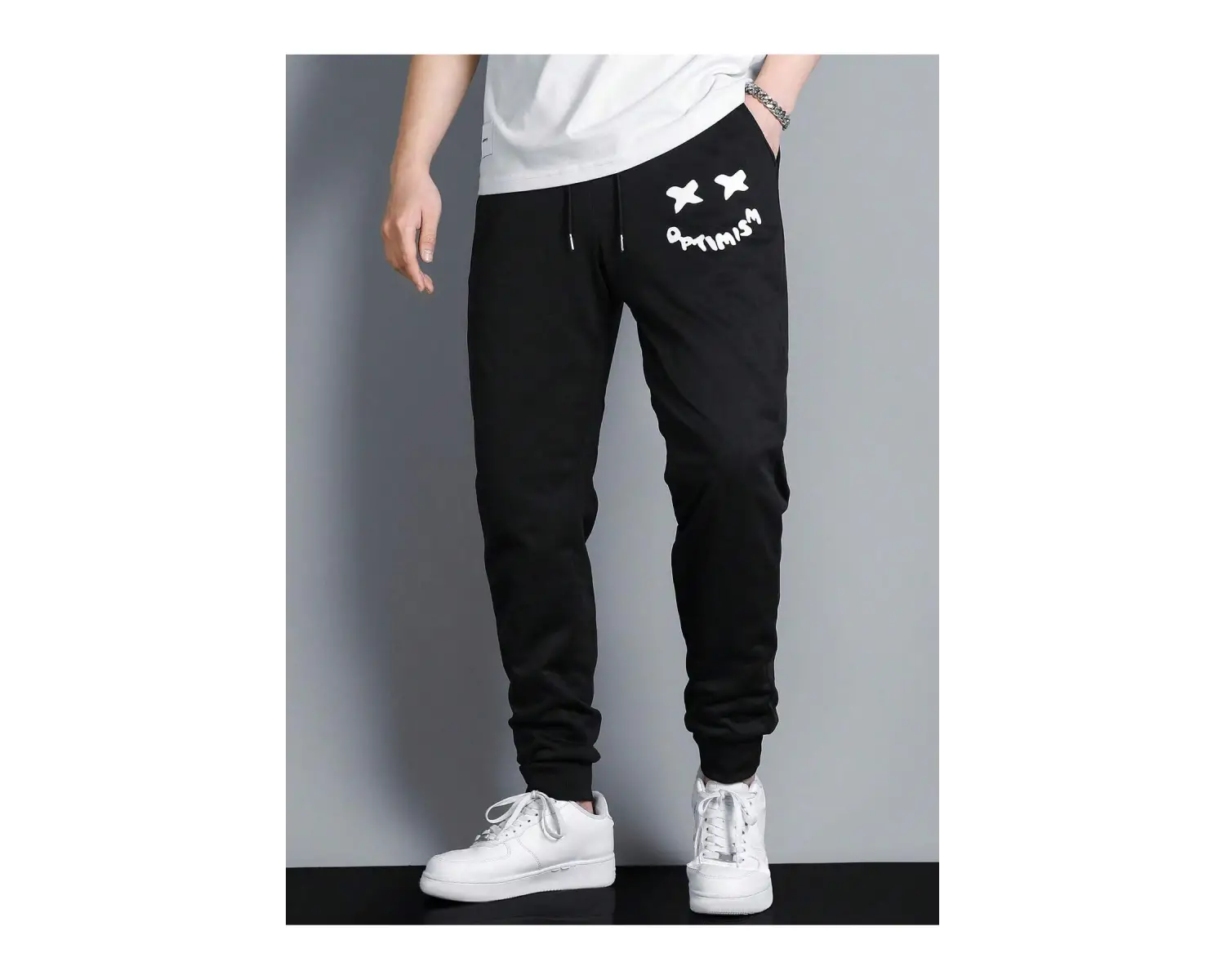 Expression Print Drawstring Waist Eşofman Altı