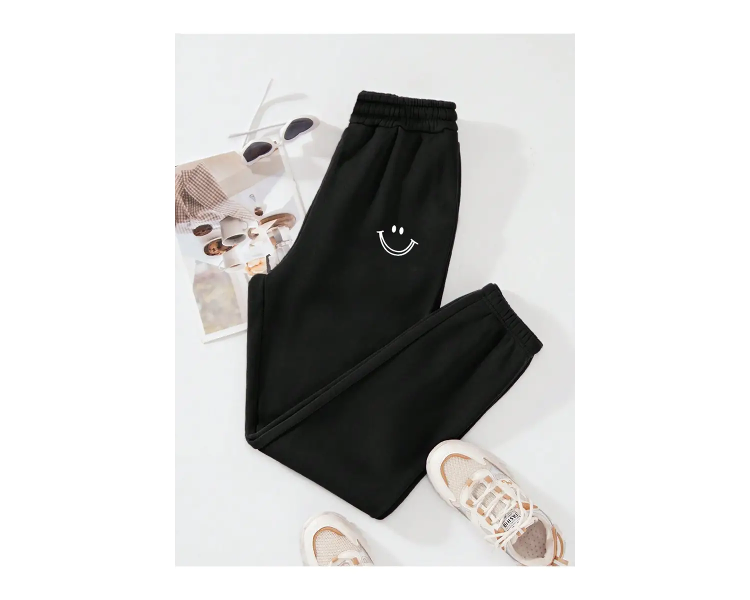 Expression Print Elastic Waist Thermal Lined 4 Mevsim Eşofman