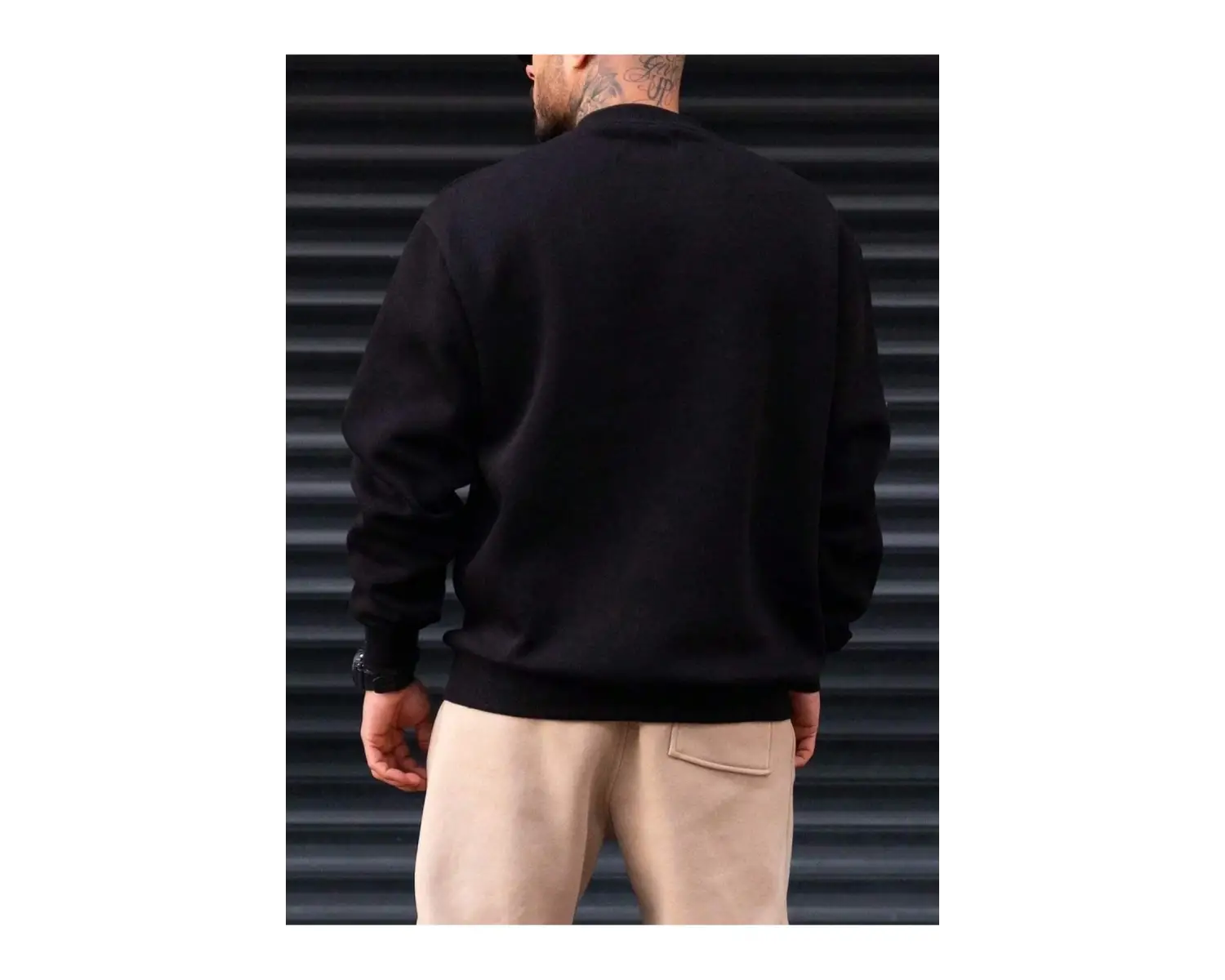 Extended Sizes Plus Letter Mountain Graphic Sweatshirt Siyah