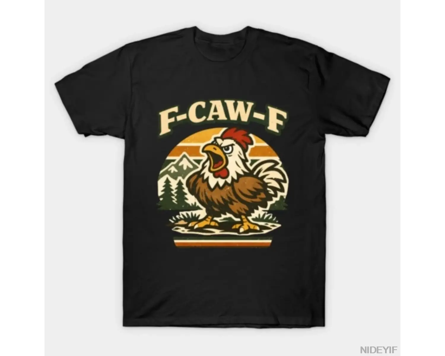 F-CAW-F Angry Chicken Ulusal Parkı Parodi T-shirt Erkekler Kadınlar Için % 100% Pamuk T Shirt