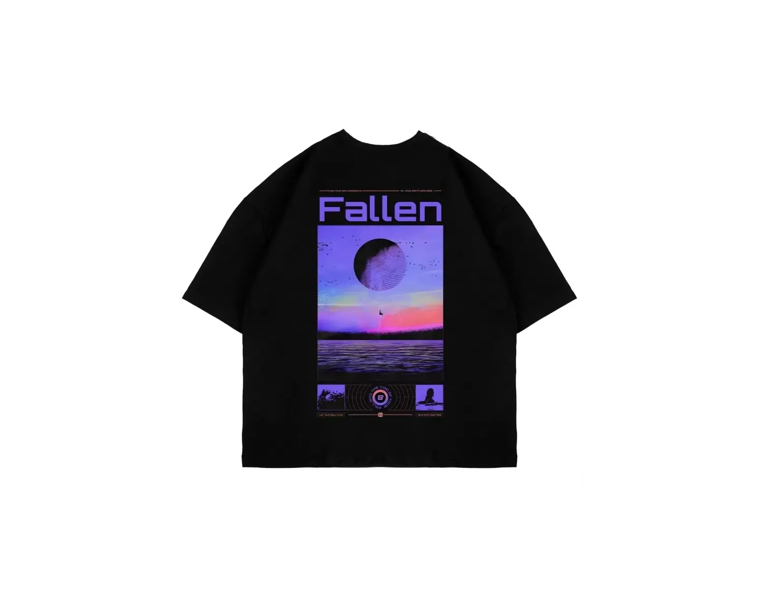 Fallen Sırt Baskılı Oversize Unisex Beyaz