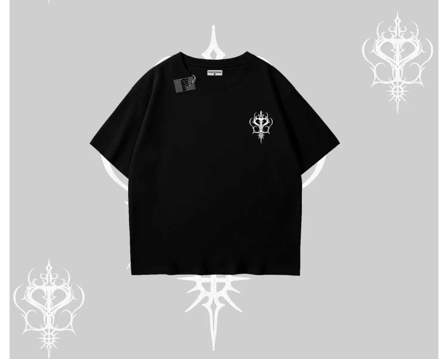 Family Time Yazılı Sevimli Anne Kedi Arka Baskılı Oversize Tshirt