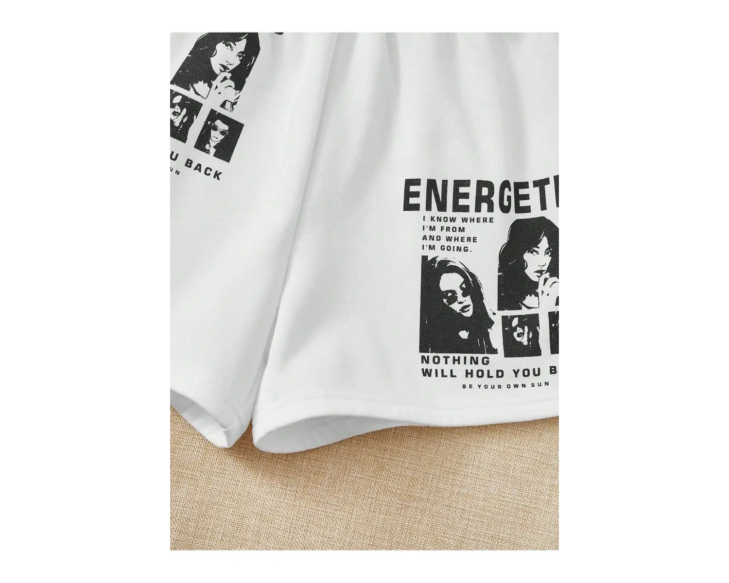 Figure & Slogan Graphic Şort