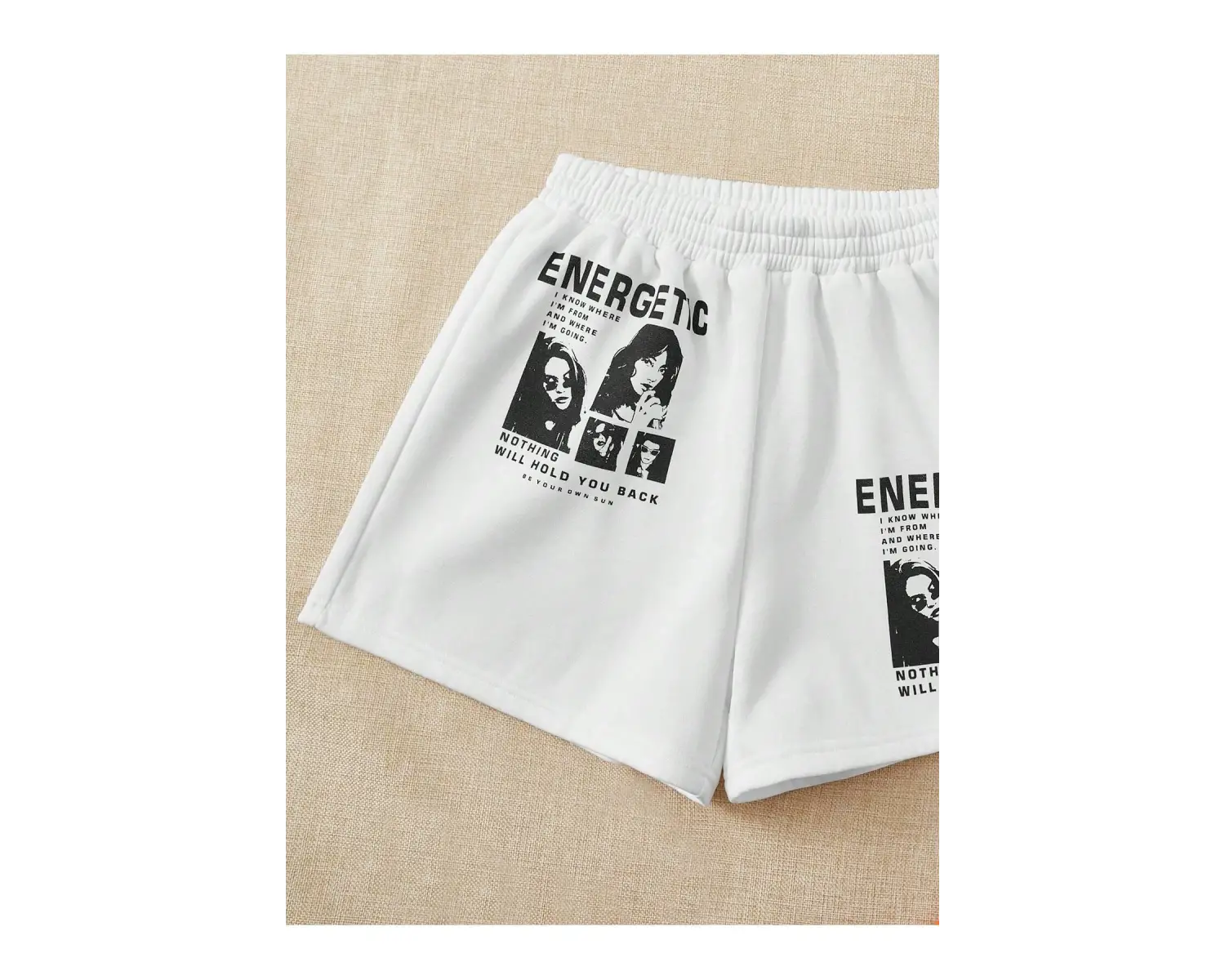 Figure & Slogan Graphic Şort