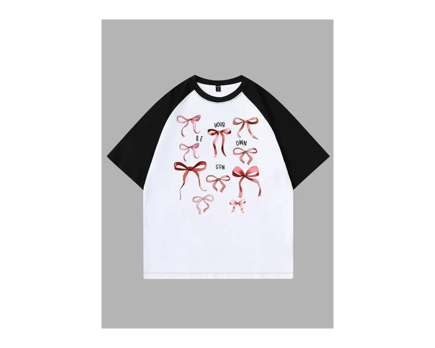 FİYONK DETAYLI BASKILI ÇİFT RENK T SHIRT