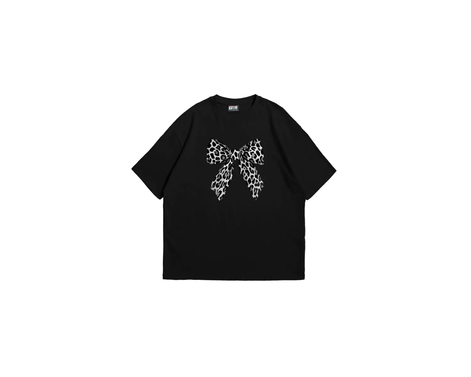 Fiyonk Leopar V2 Baskılı Oversize Unisex Beyaz